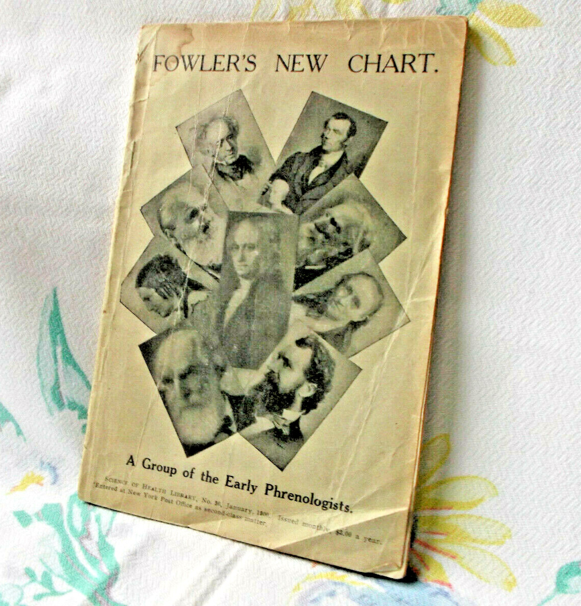 Antique 1900 Fowler’s Phrenology Pamphlet Journal Book Chart Brain Head Science