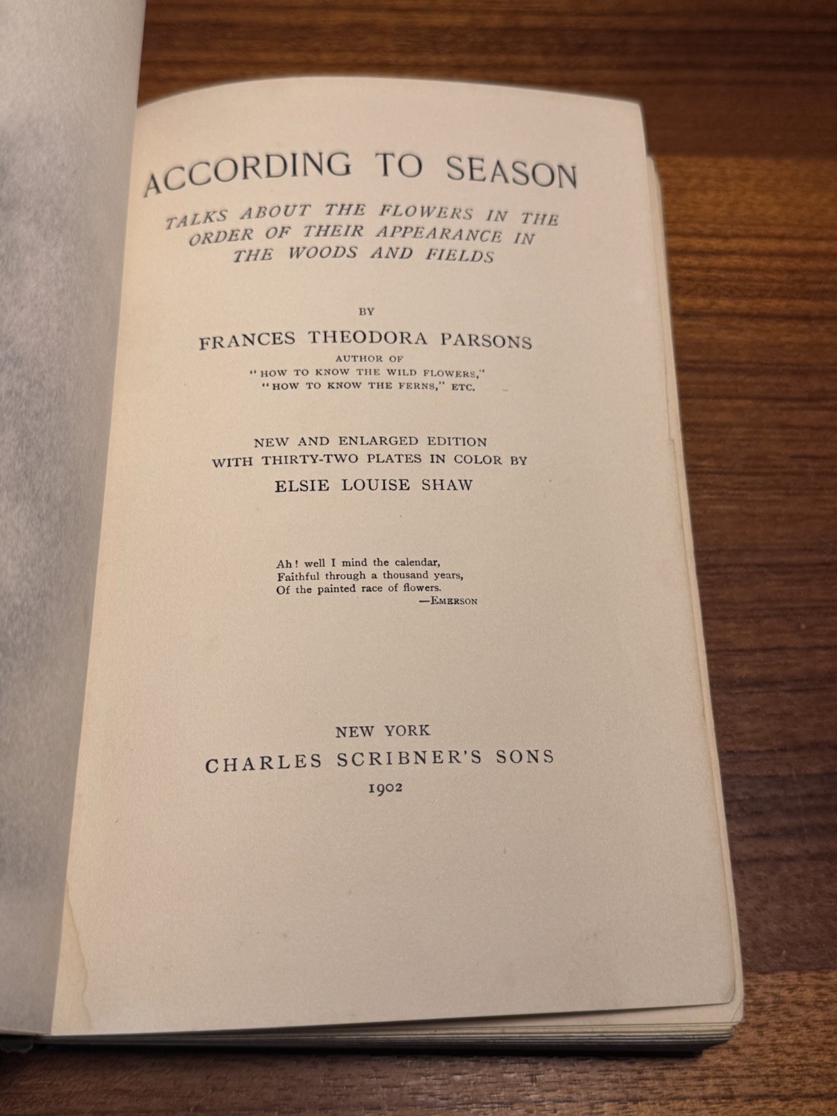 According to Season by Frances Theodora Parsons Antique Flower Book 1902 Plants