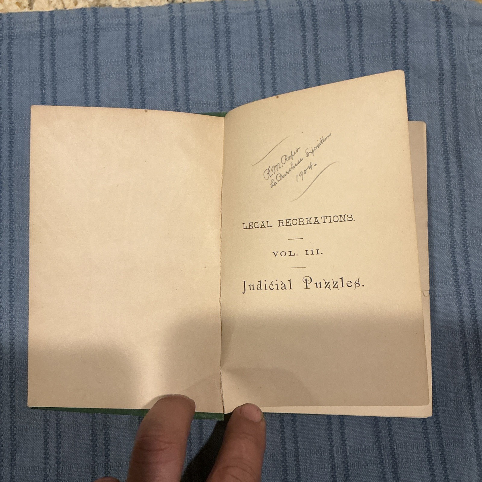 LEGAL RECREATIONS,1876, JUDICIAL PUZZLES From STATE TRIALS,John PAGET