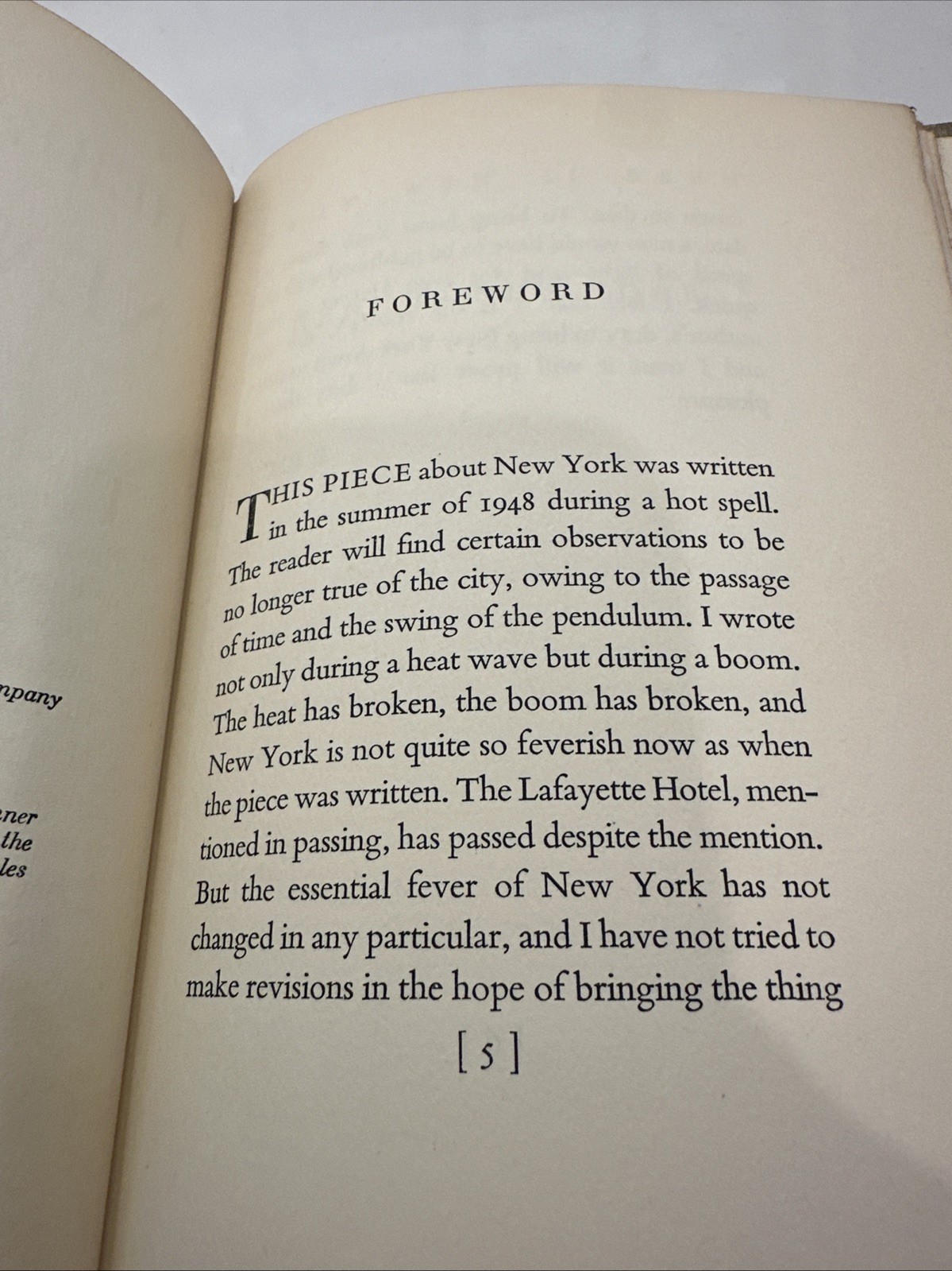 E.B. White Here Is New York Harper Brothers 1949 First Edition Hardcover Insert