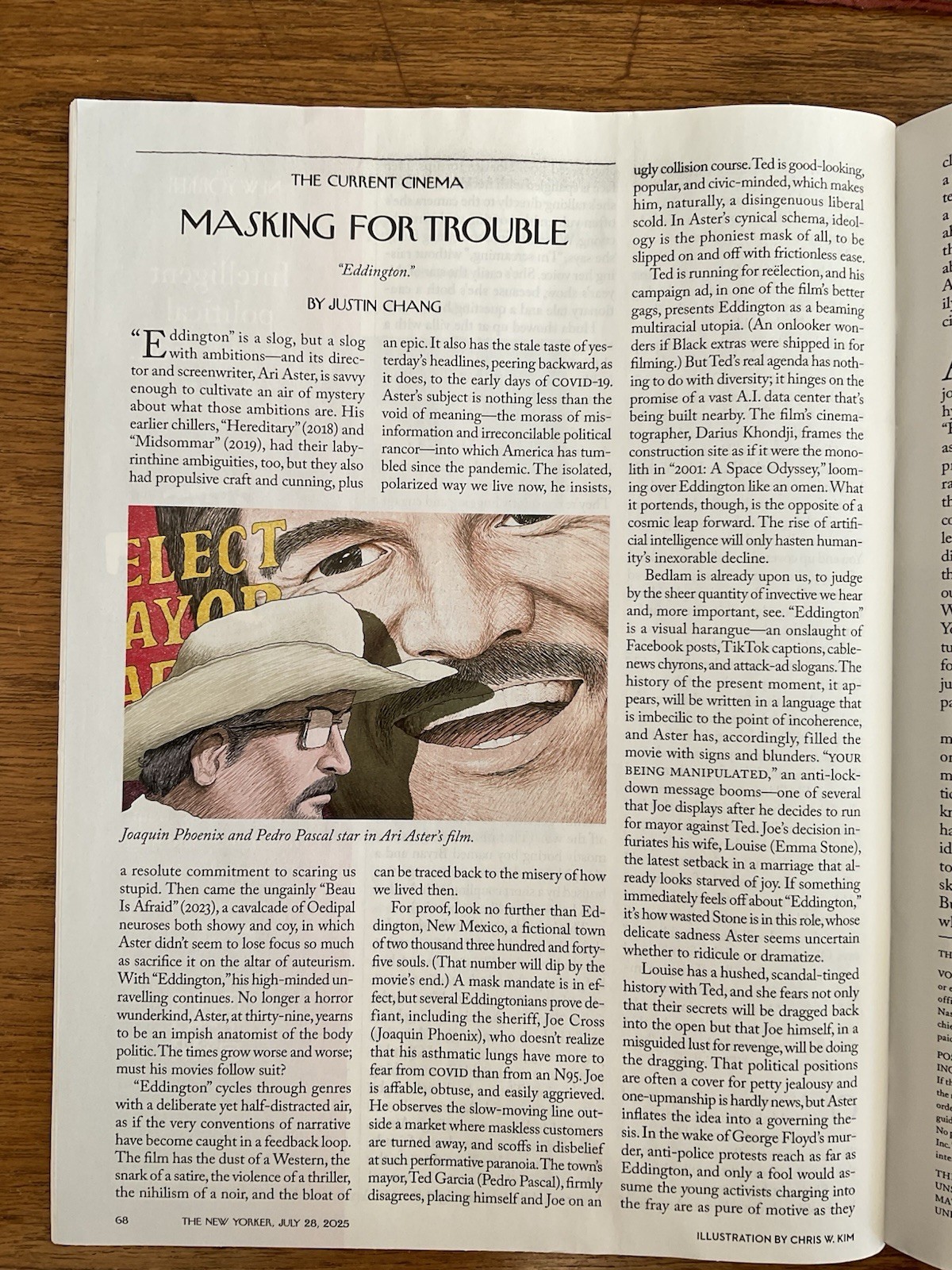 New Yorker 2025 July 28~Journey~airport TSA~Epstein problem~lunch~Howard Lutnick