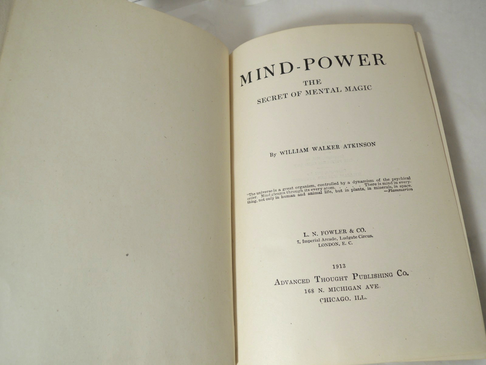 Mind Power The Secret of Mental Magic 1913 Hardcover William Walker Atkinson