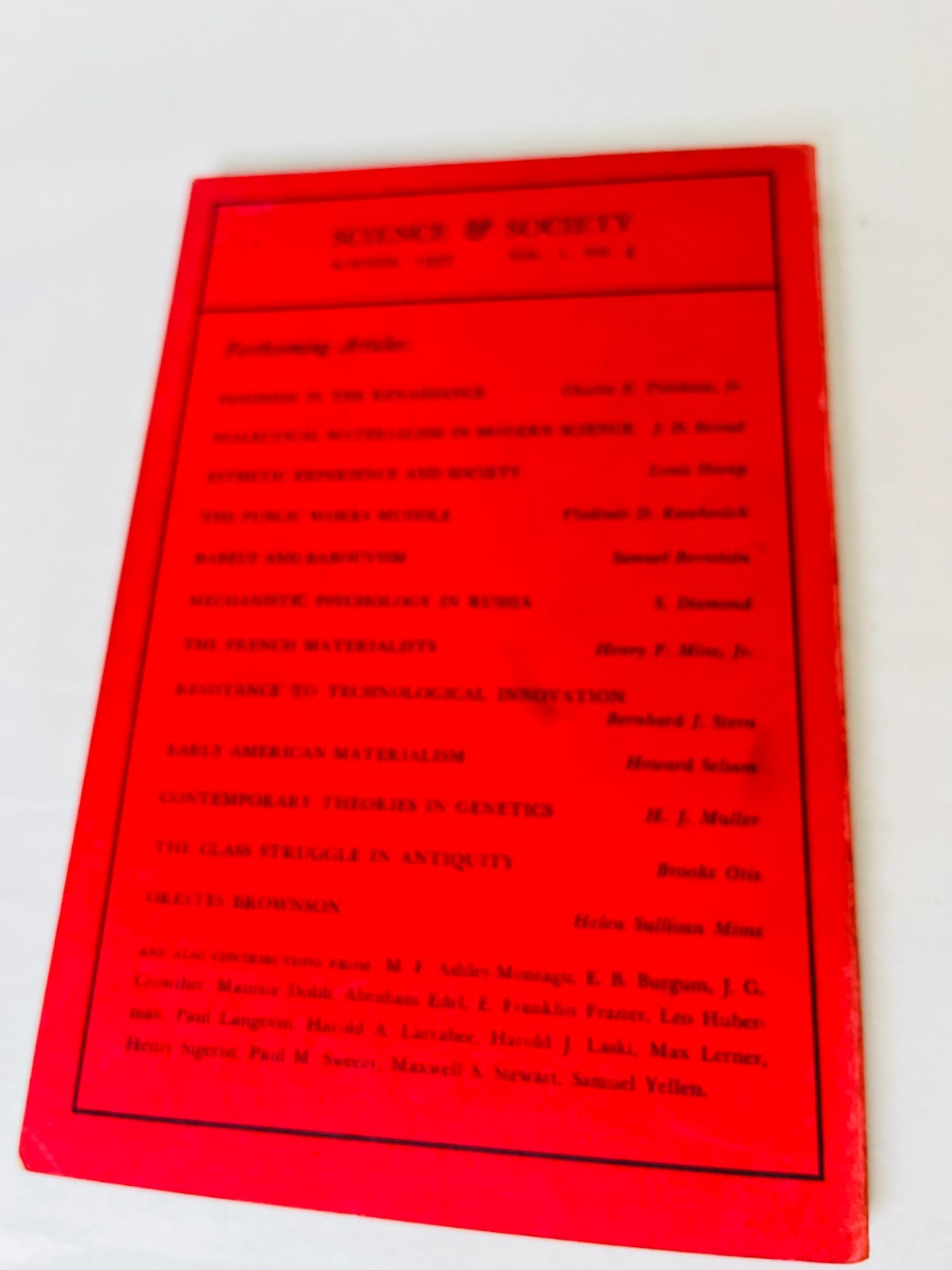 Science & Society: A Marxian Quarterly by J.B.S. Haldane 1937 Summer Issue