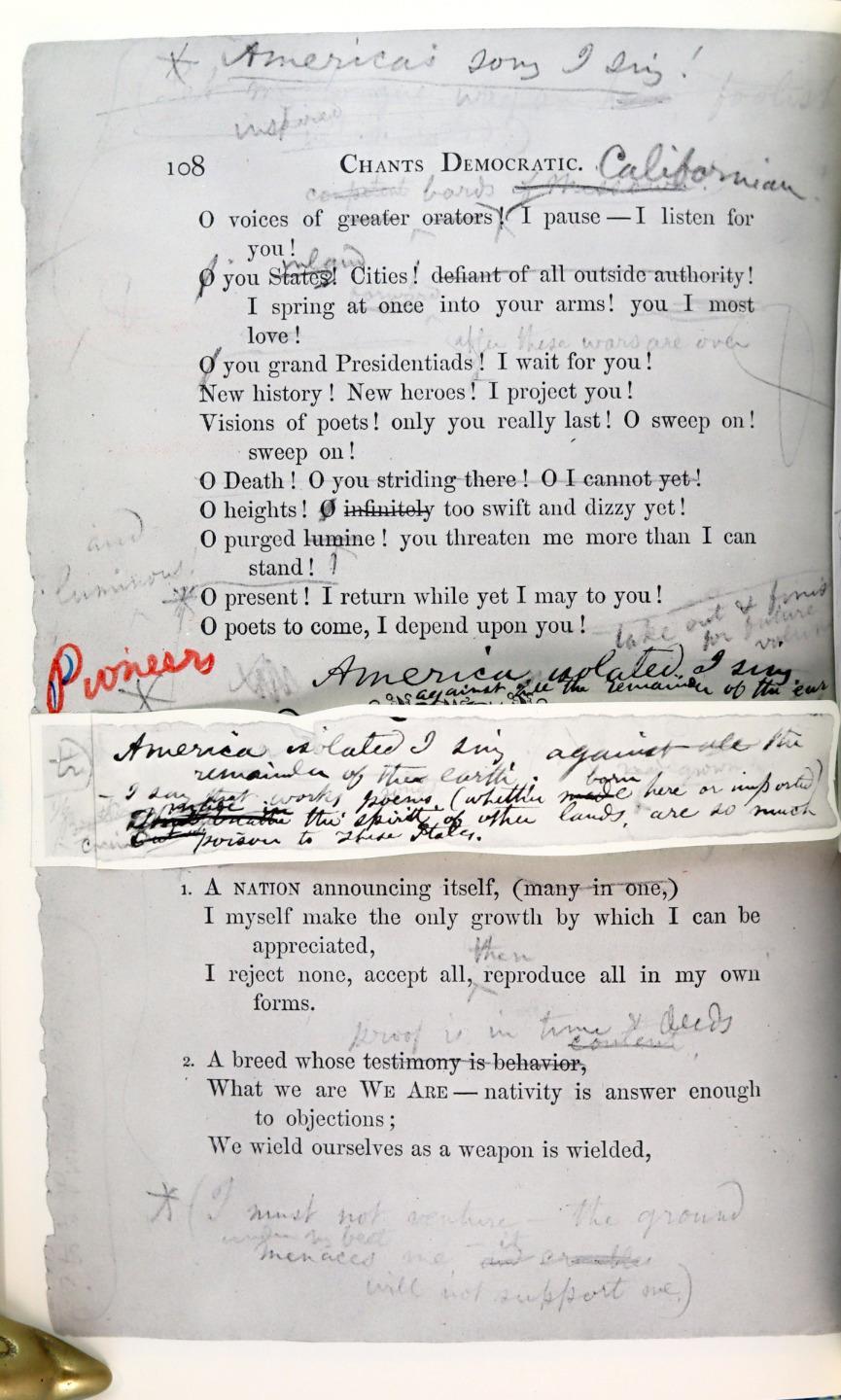1968 Walt Whitman’s Blue Book Facsimile and Textual Analysis by Arthur Golden