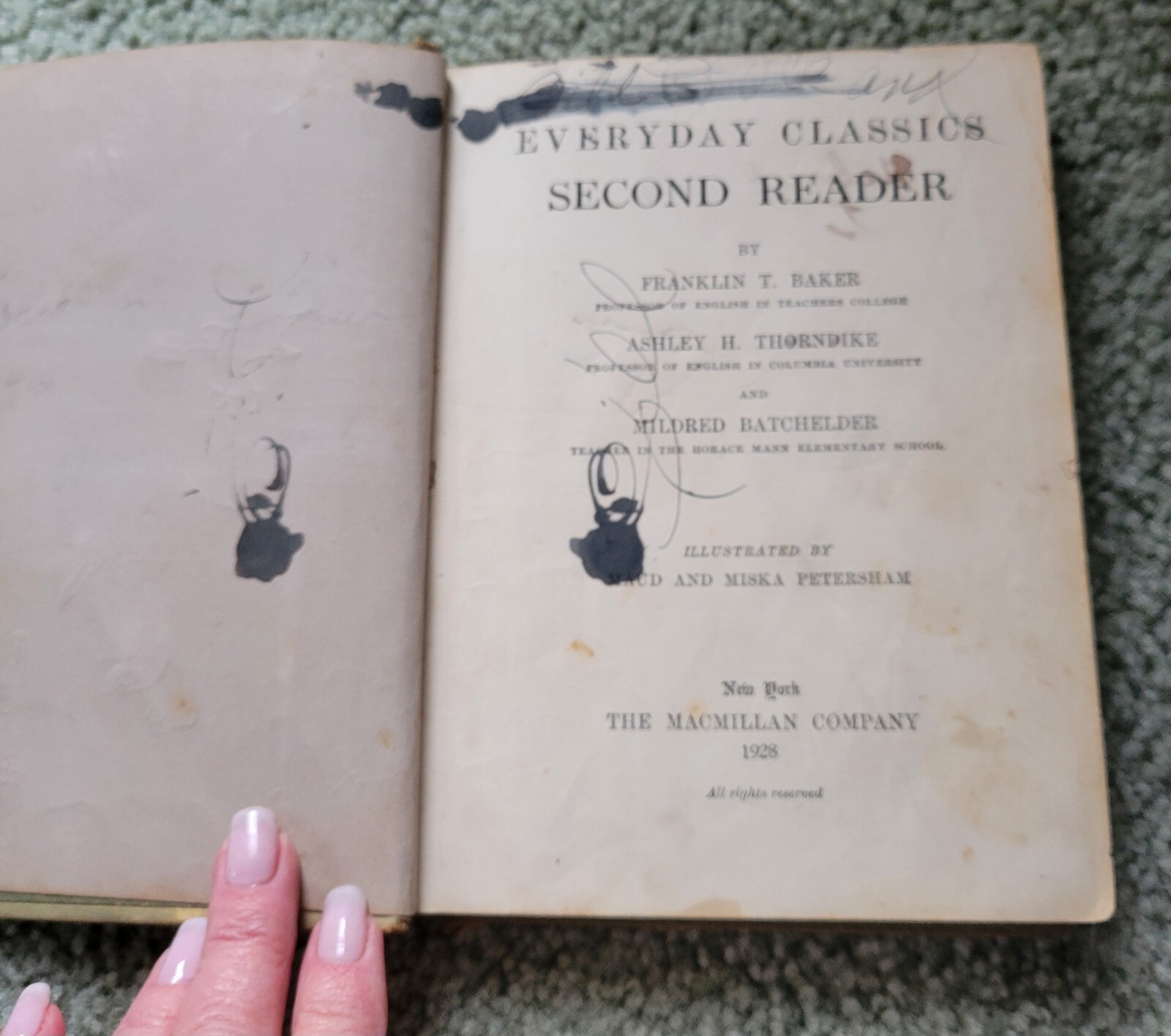 Antique Reading School Children’s book 1928 “Everyday Classics Second Reader” 