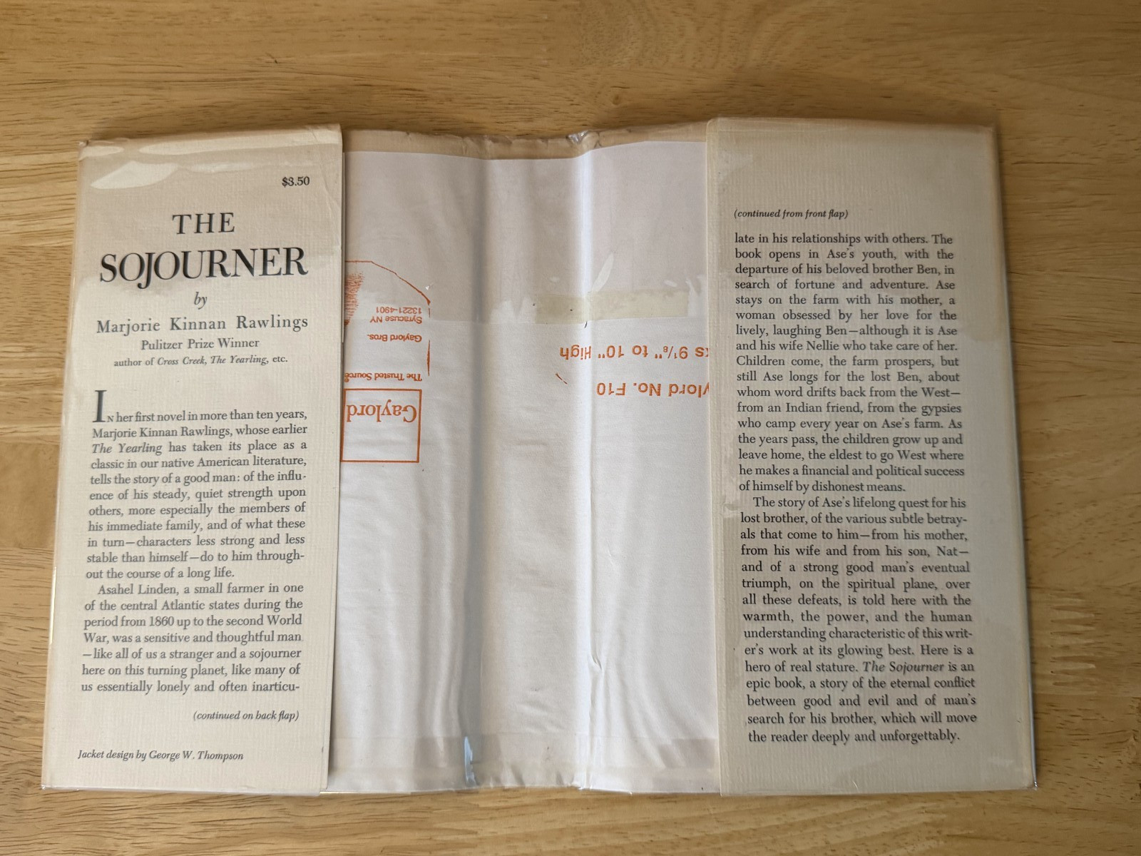 The Sojourner by Marjorie Kinnan Rawlings / 1953 Hardcover First A Edition