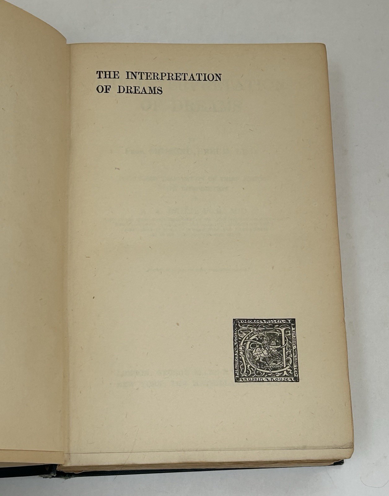 The Interpretation of Dreams Sigmund Freud ANTIQUE HARDCOVER 1923 dream study