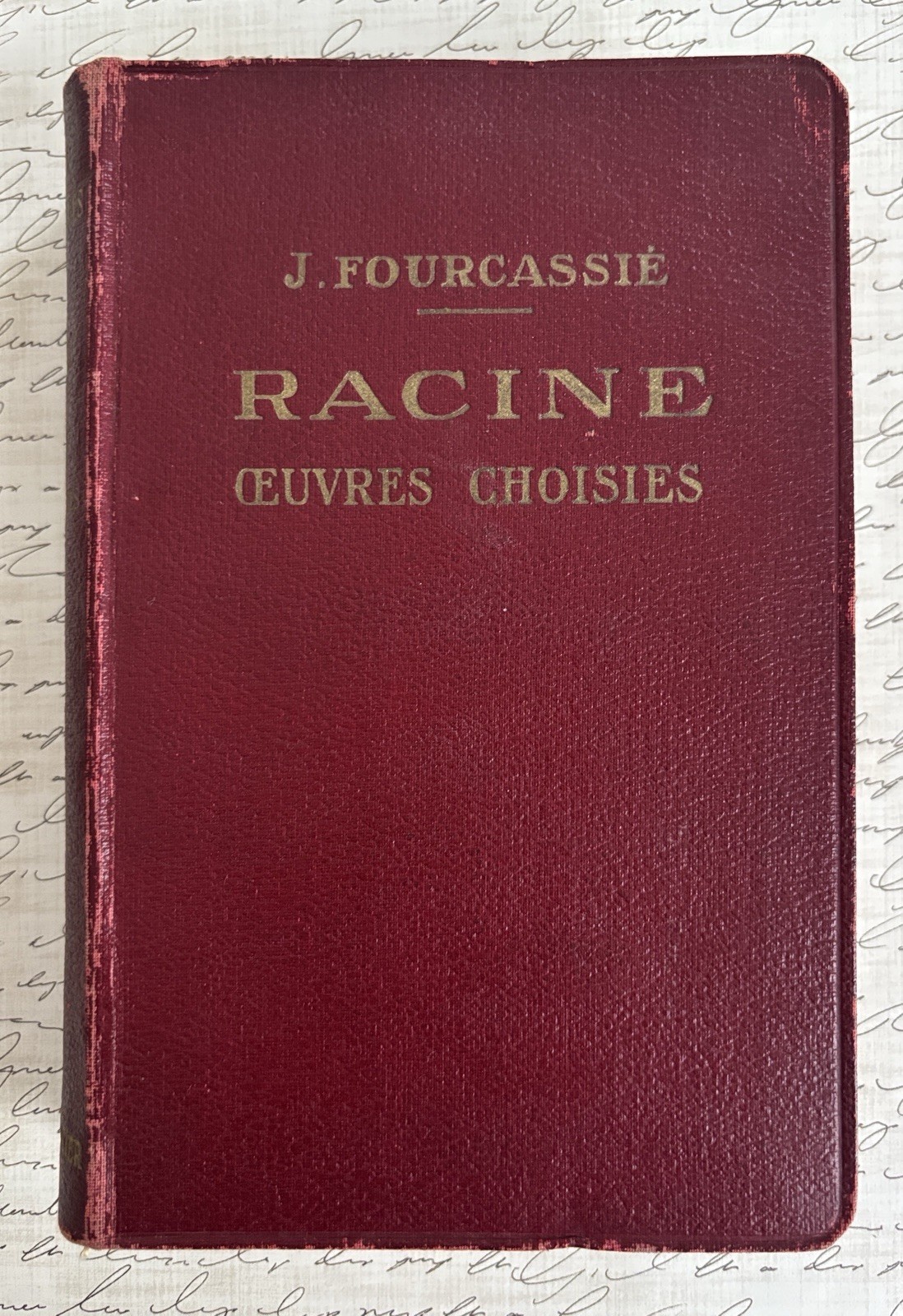 Antique French Book RACINE Oeuvres Choisies 1924 Paris Bookshelf Decor Staging