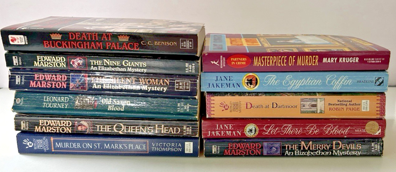 Lot of 11 Elizabethan Victorian Historical Mystery Paperbacks Mixed Authors