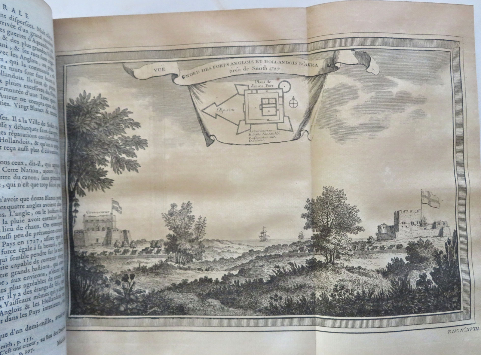 West Africa Ivory Coast Exploration History Voyages 1747 leather book 35 plates