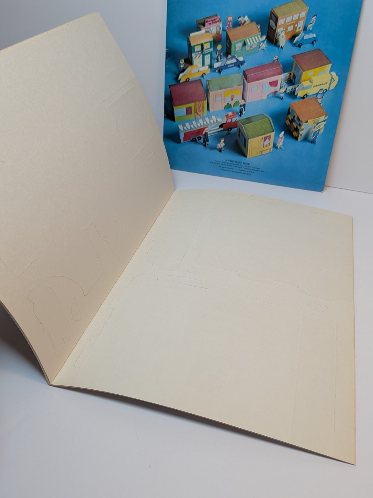 Lot x 2 Whitman Press-Out Books Unpunched ~ Tiny Neighborhood, Tiny City NOS NEW