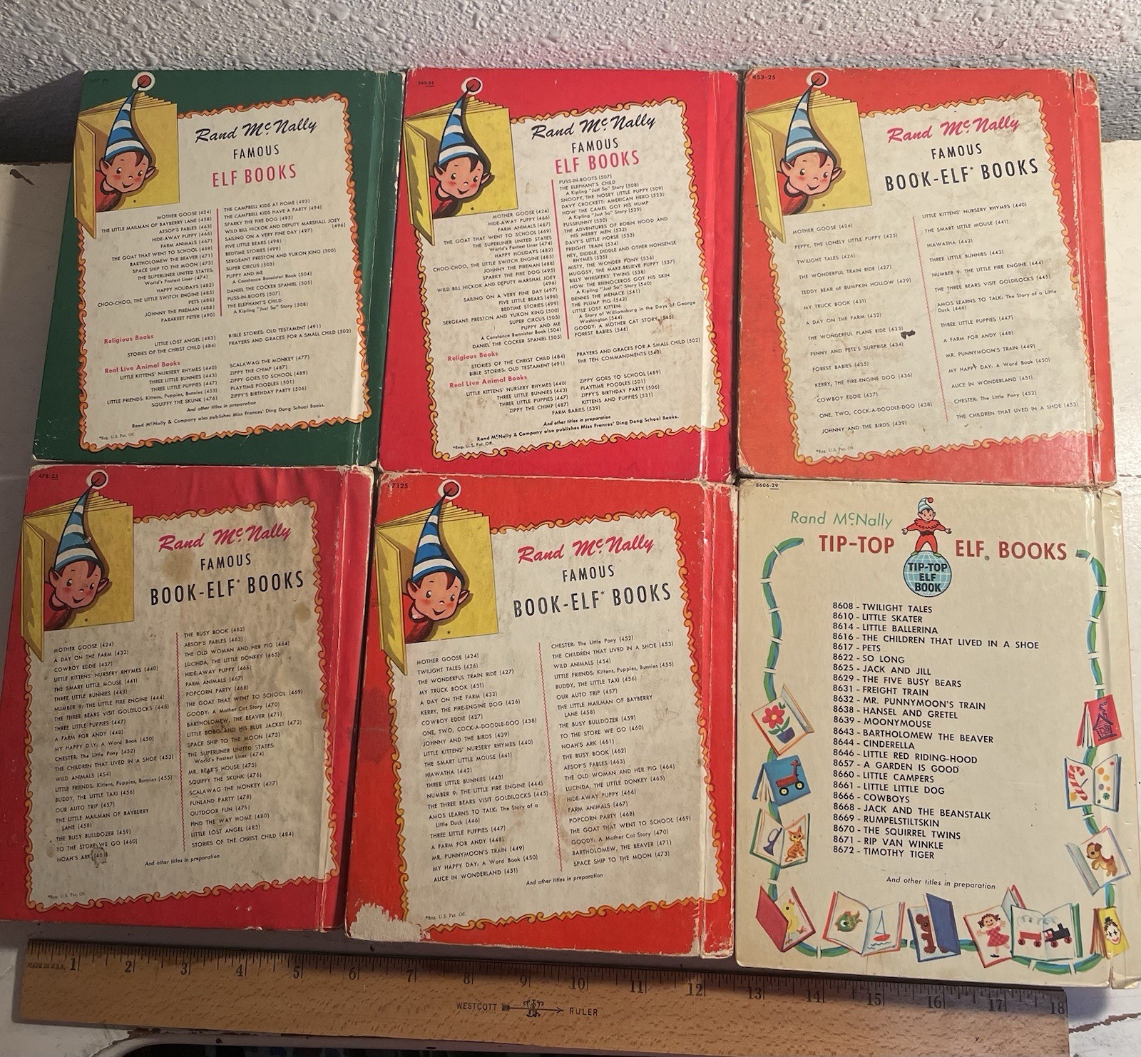 Rand McNally Elf Books Lot of 6 Hardcover Illustrated Fairy Tales + Fantasy