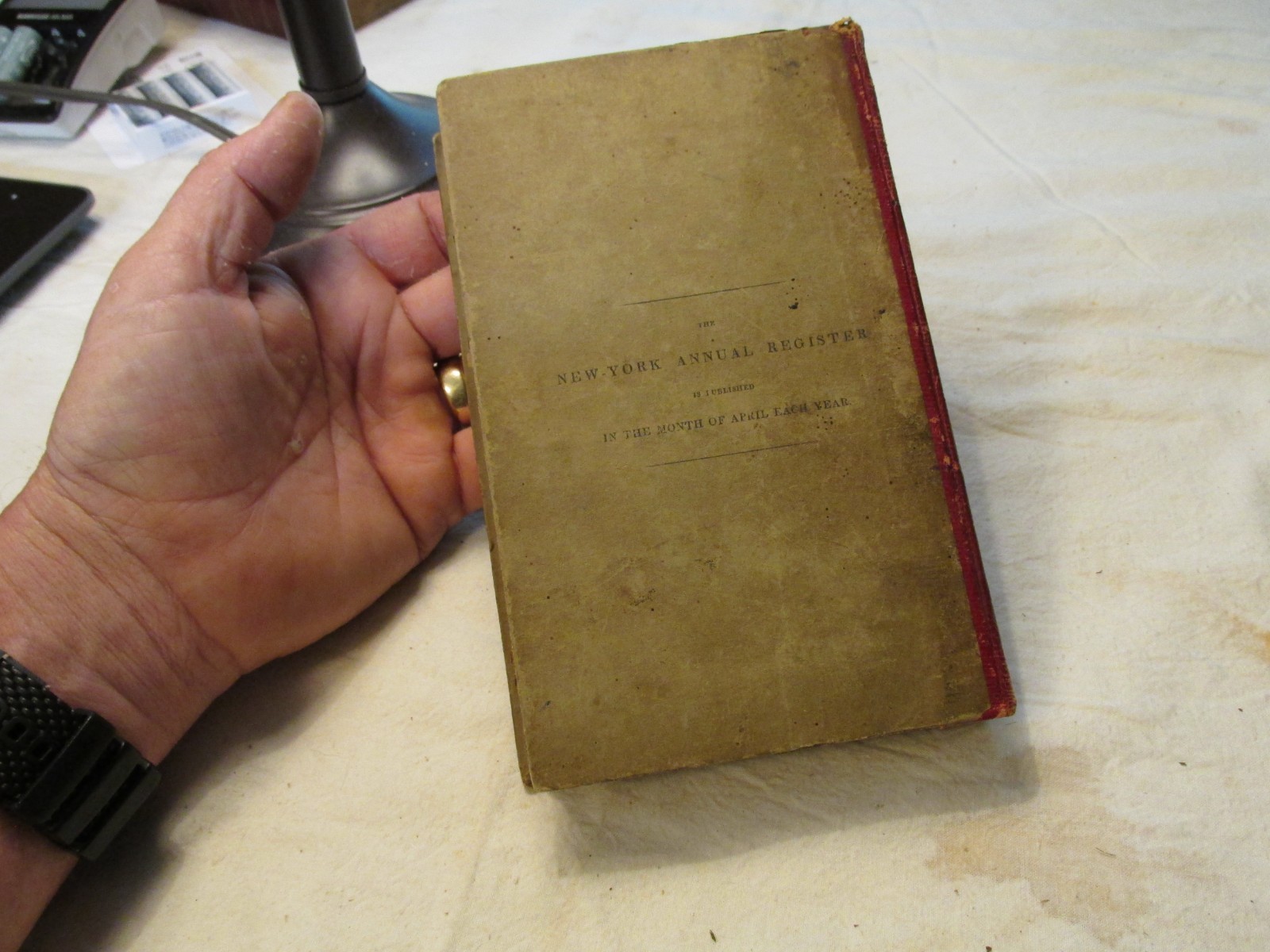 1835 Williams’s New York Annual Register with map, ALMANAC, ED. WILLIAMS