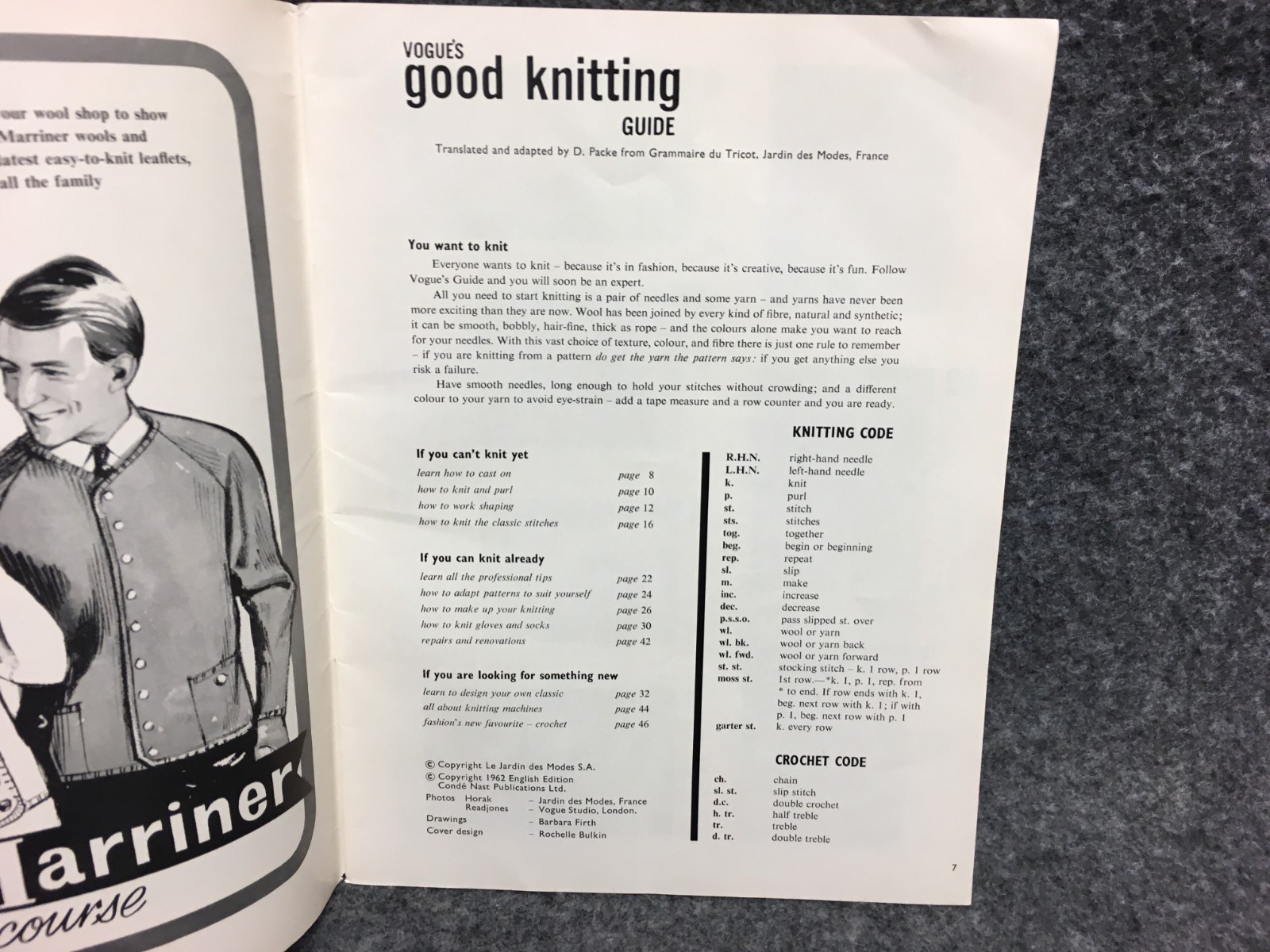 Vogue’s Good Knitting Guide Book First Reprint 2/6 1962? Vintage Catalog Booklet