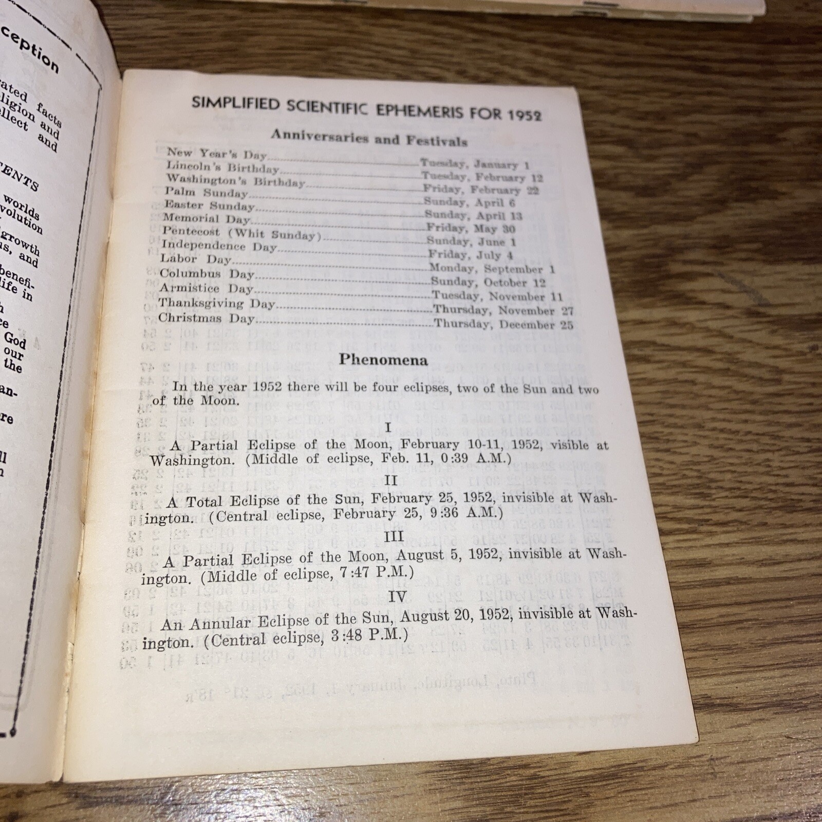 Simplified Scientific Ephemeris – Rosicrucian Fellowship -1952