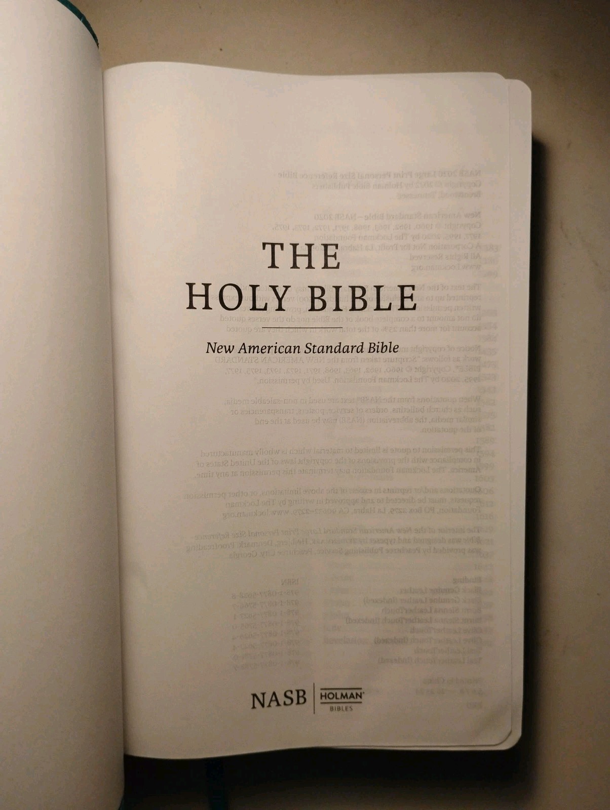 NASB 2020 Large Print Personal Size Reference Bible LeatherTouch Gilt Edges