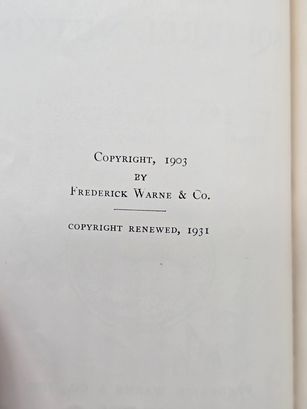 Beatrix Potter The Tale Of Squirrel Nutkin 1903 Frederick Warne Small Book