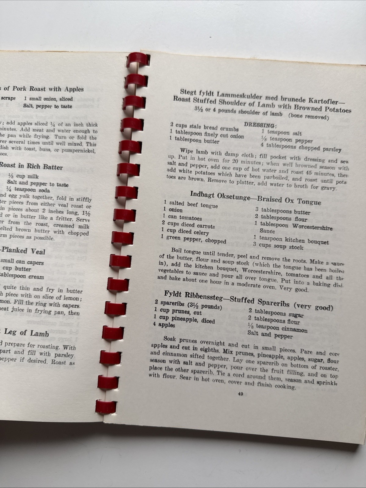 From Danish Kitchens Vintage Spiral Bound Cookbook Recipes