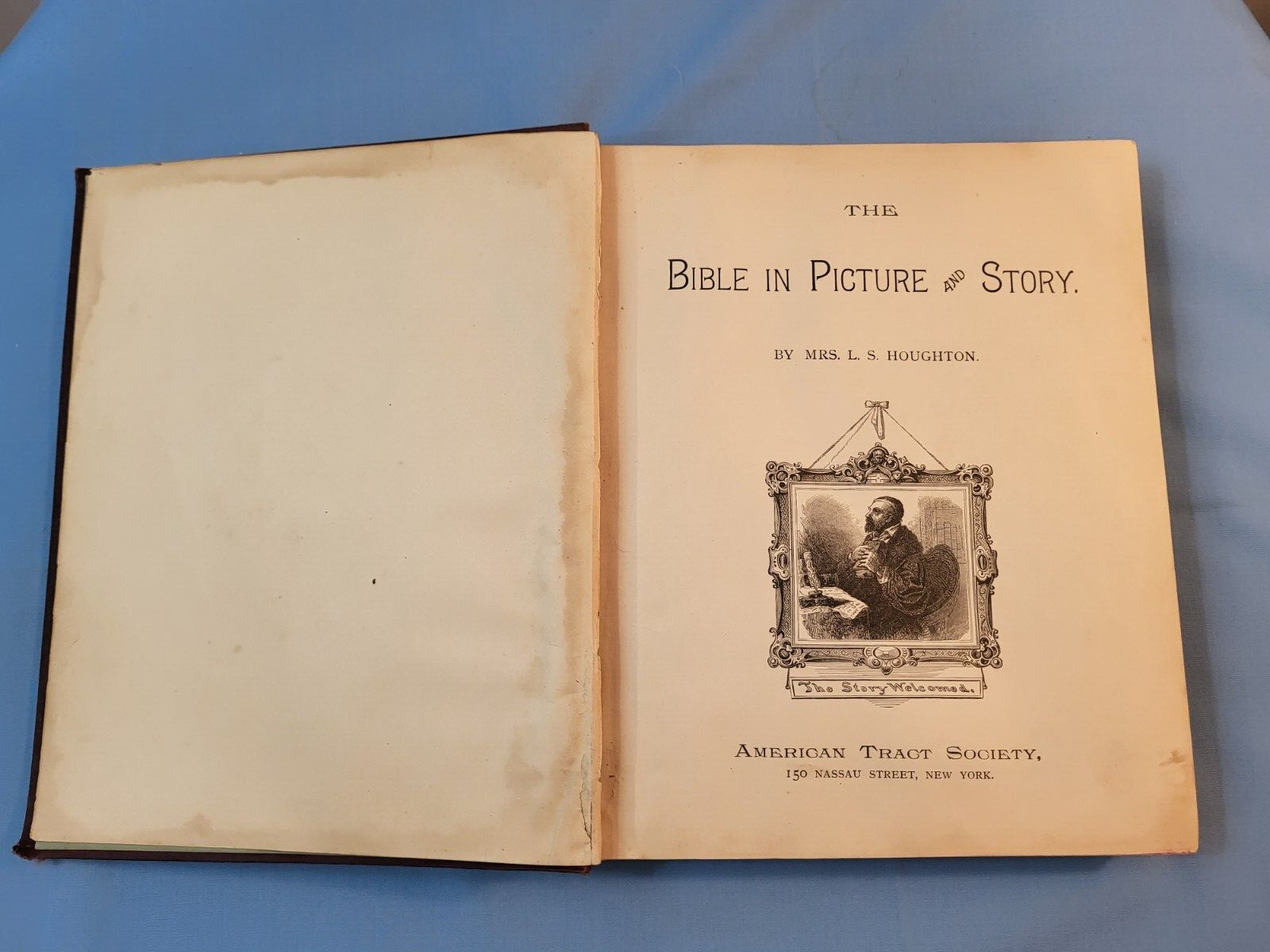 The Bible in Picture and Story – 1889 Hardcover – by Mrs L. S. Houghton