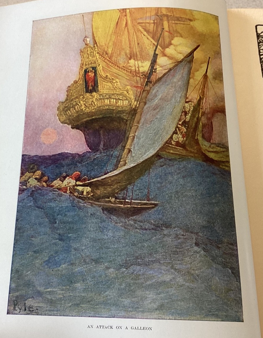 1921 Howard Pyle’s BOOK OF PIRATES Harper & Bros Color Illustrations VG Conditio