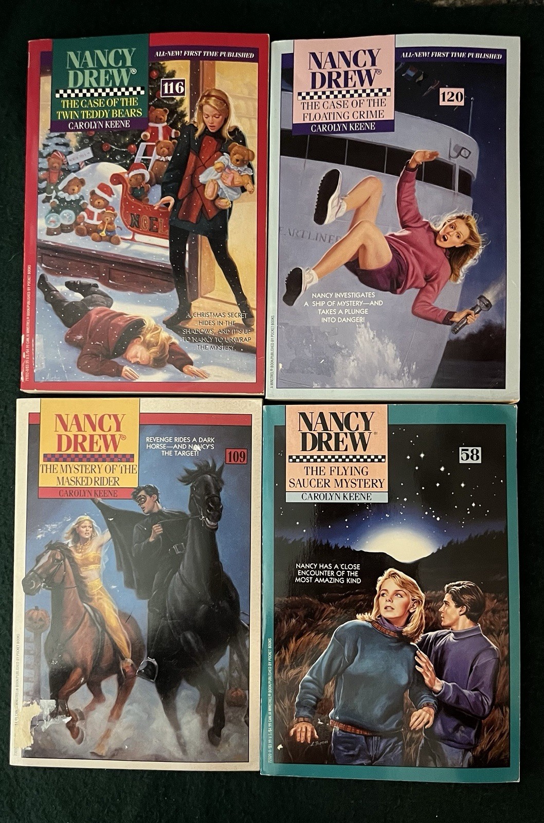Nancy Drew Vintage PB Books lot of 8 Pub. early 1990s by Minstrel Pocket Books
