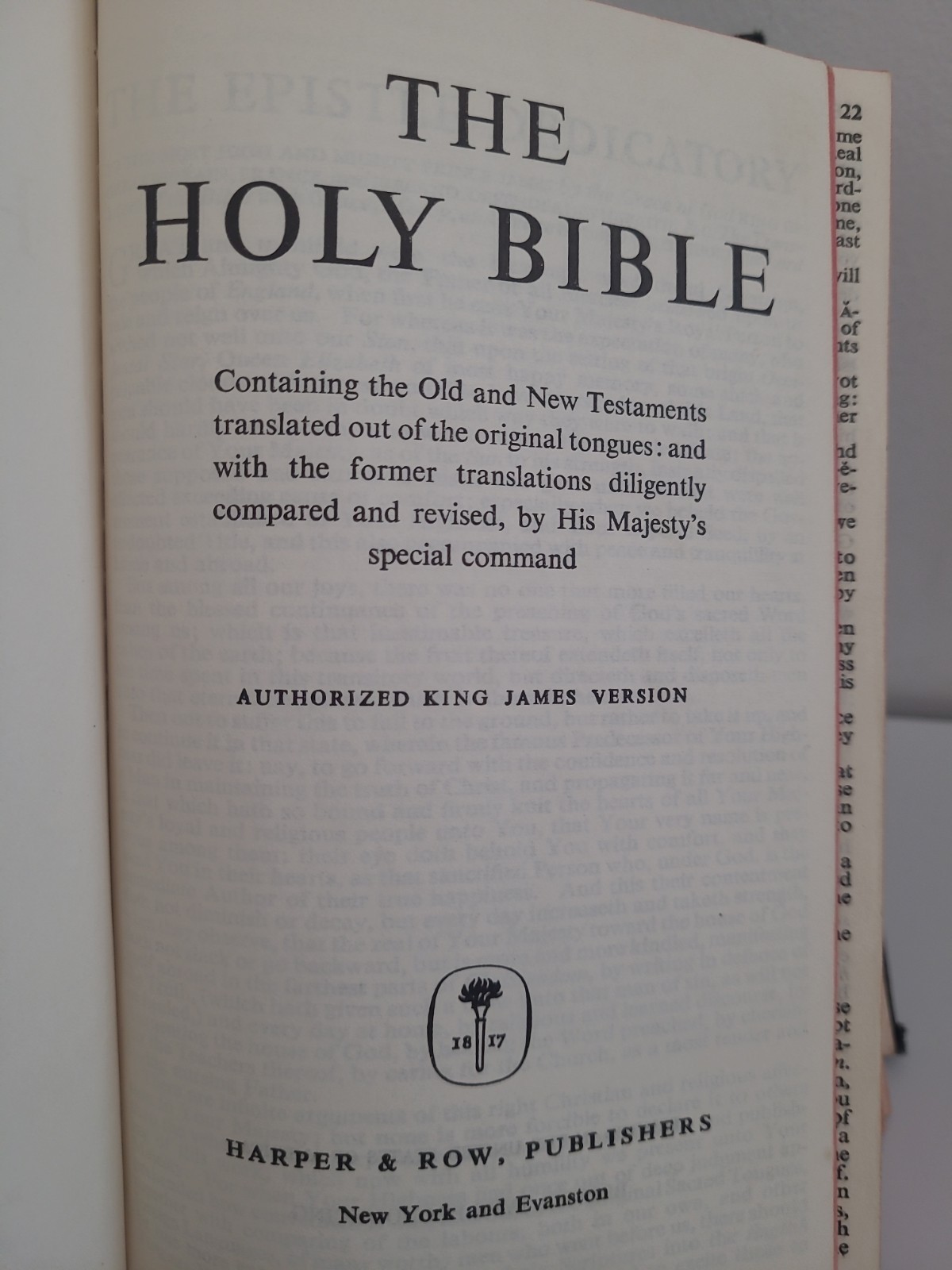 The Holy Bible Vintage 1960s KJV Harper & Row Hardcover