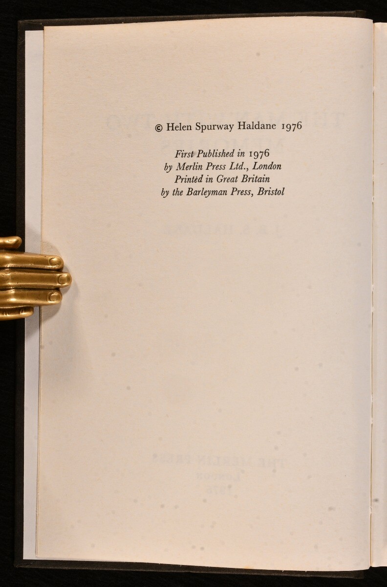 1976 The Man With Two Memories J. B. S. Haldane First Edition