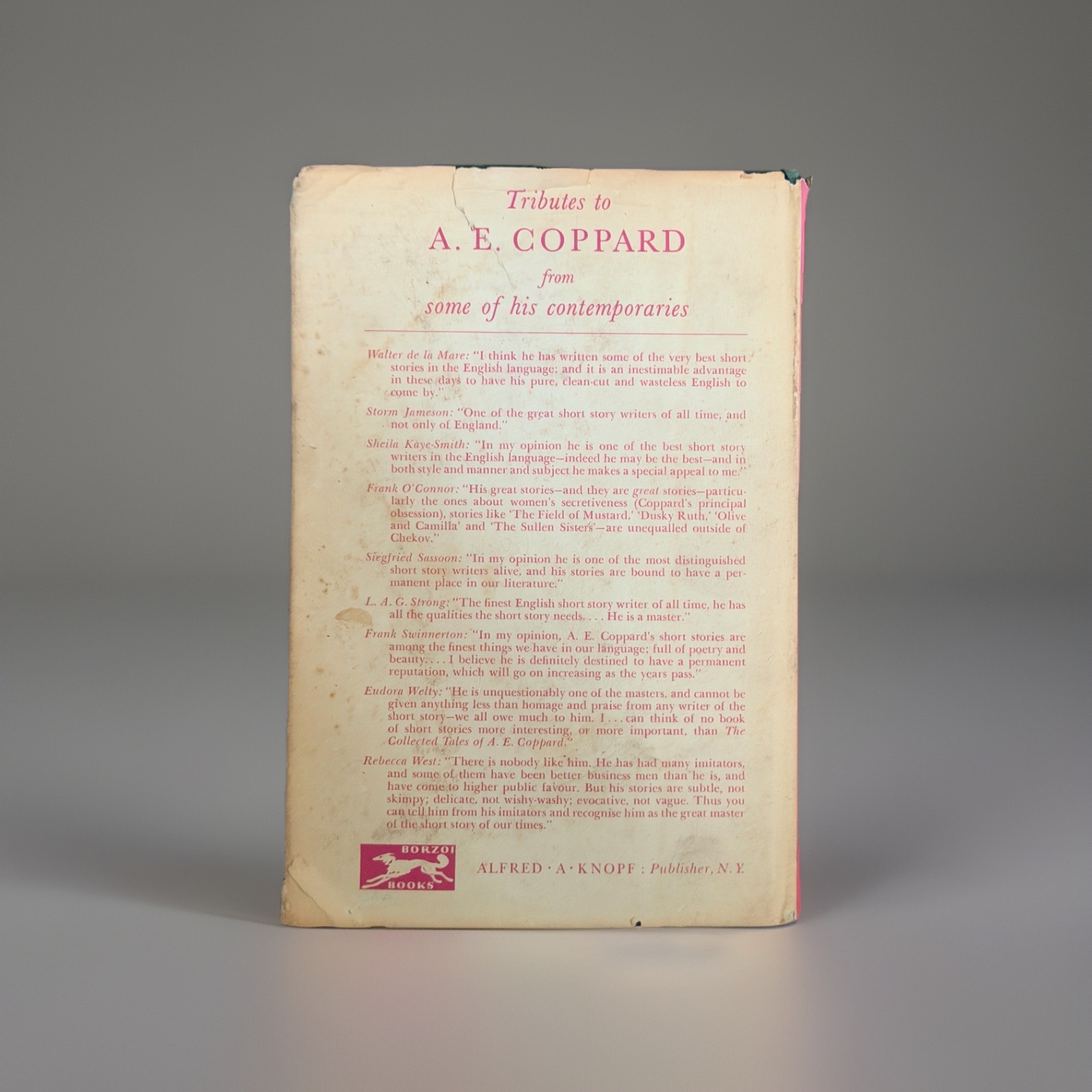 1951 Collected Tales of A E Coppard HC DJ Alfred A Knopf Short Stories BOMC