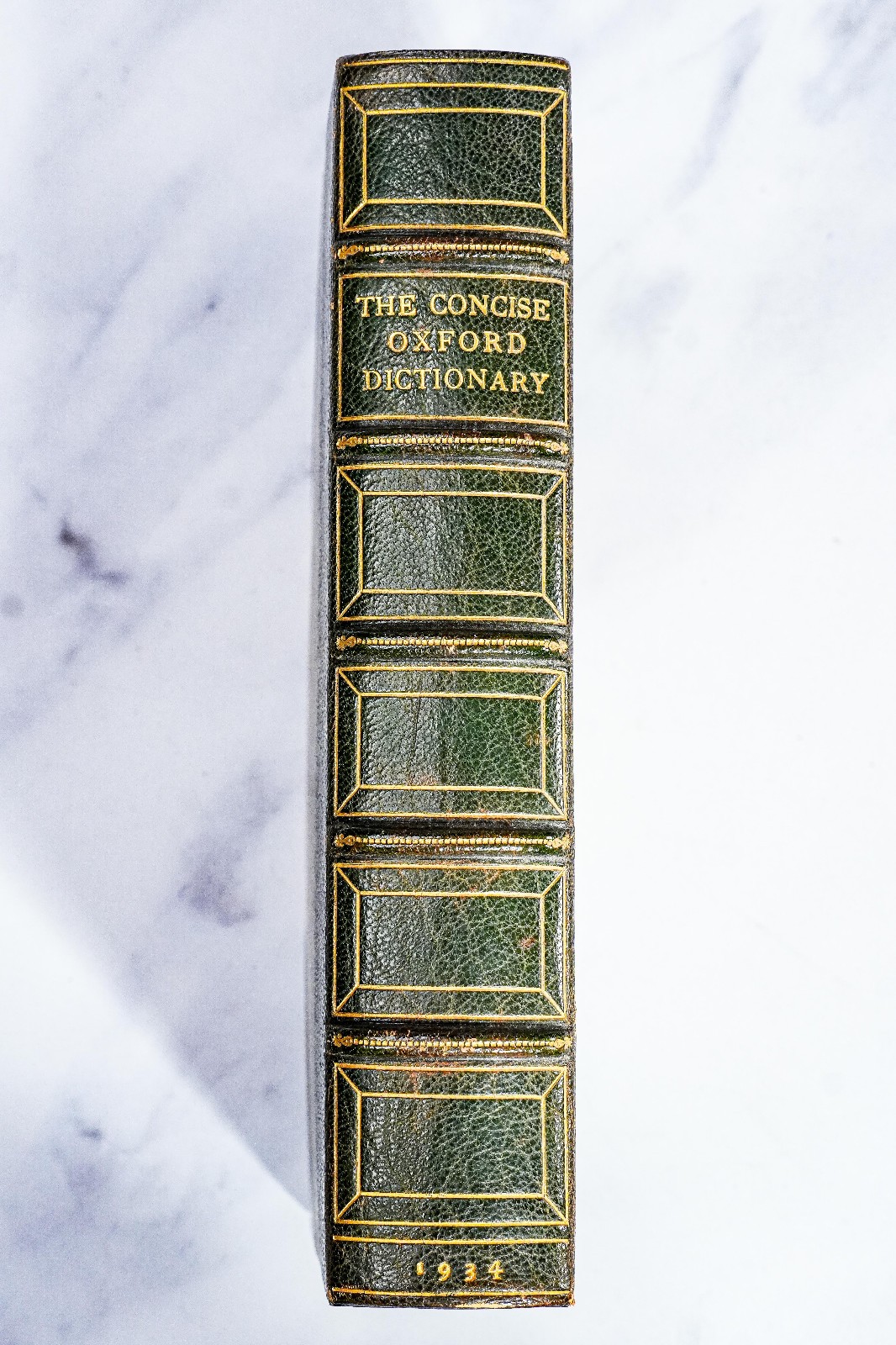 Rare Luxury Edition Concise Oxford Dictionary 1934 Leather Spine Antique Book