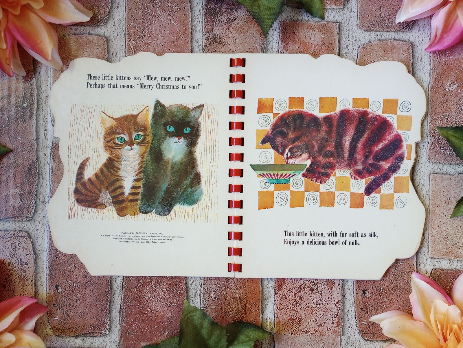 Christmas Kitten A Sturdi-Contour Book Vintage 1960s Children’s Board Book