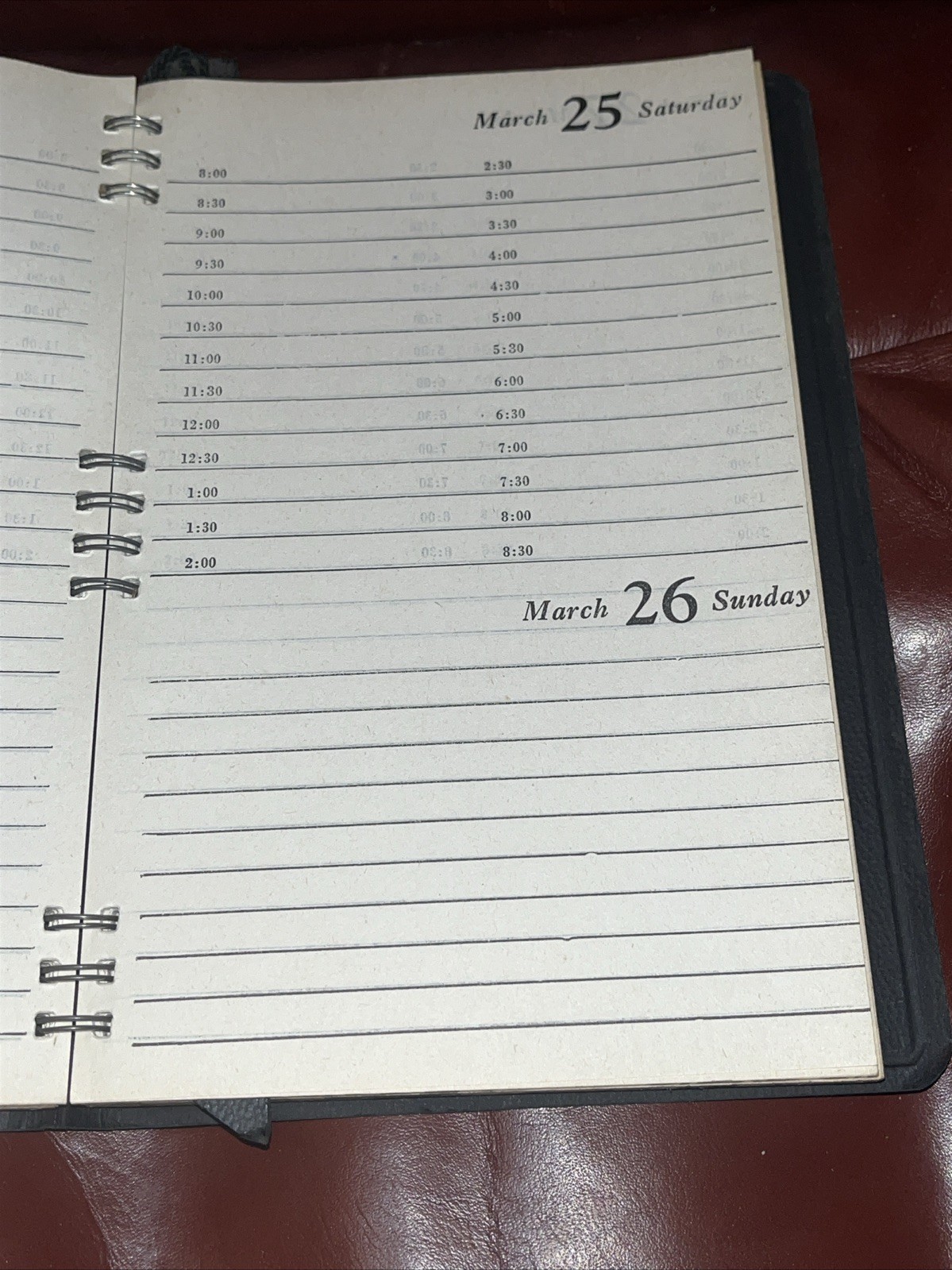 Vintage WWII Era 1944-45 Faux Black Leather Notebook-made in USA -A Daily Record