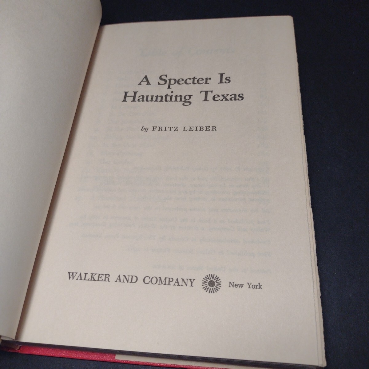 A Specter Is Haunting Texas by Fritz Leiber -1968 -Hardcover -Book Club Edition