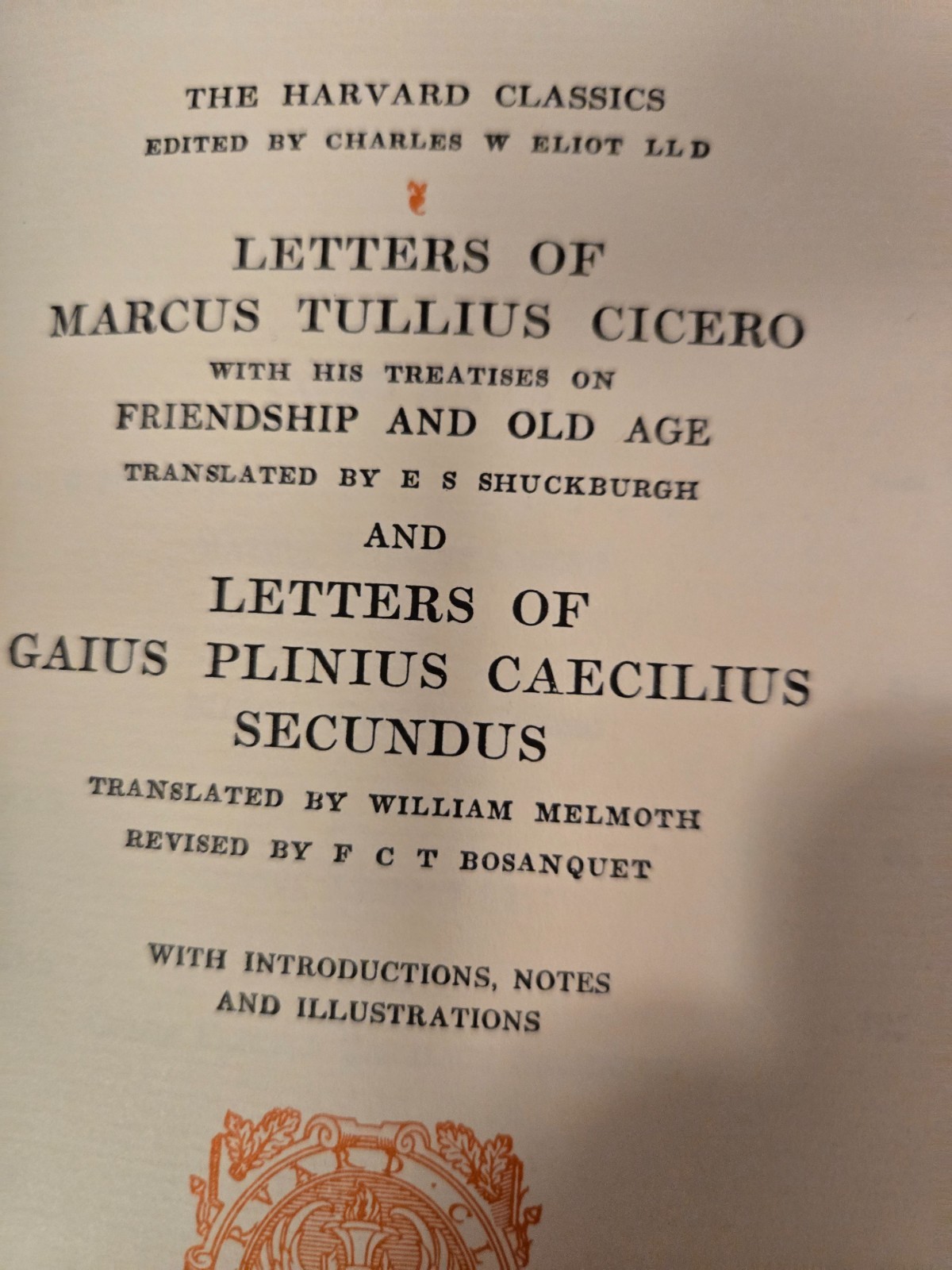 Easton Press Harvard Classics Letters and Treatises of Cicero and Pliny Eliot Ed