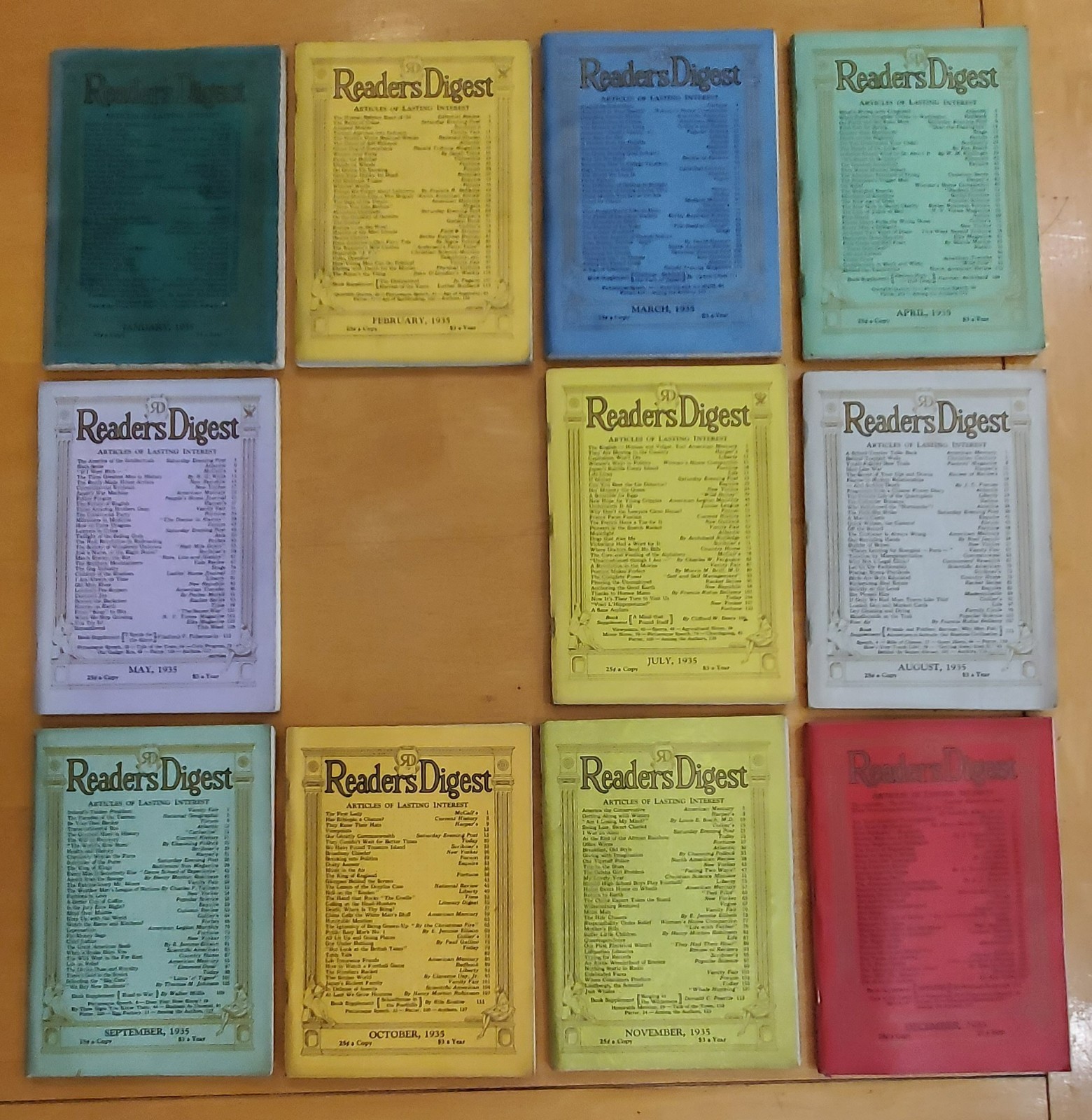 Lot of 11 – 1935 Reader’s Digests 11 Months, Missing June FREE Shipping
