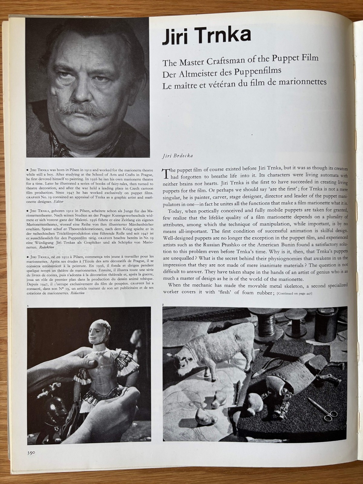 Hoot Von Zitzewitz GRAPHIS No 97 1961 MAGAZINE Puppets Children’s Toys