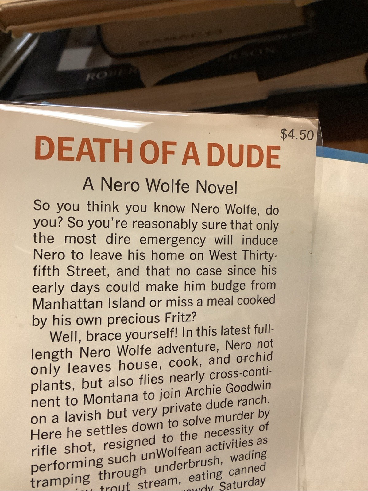 Death Of A Dude By Rex Stout First Edition 1969 Hardcover Dust Jacket Nero Wolfe