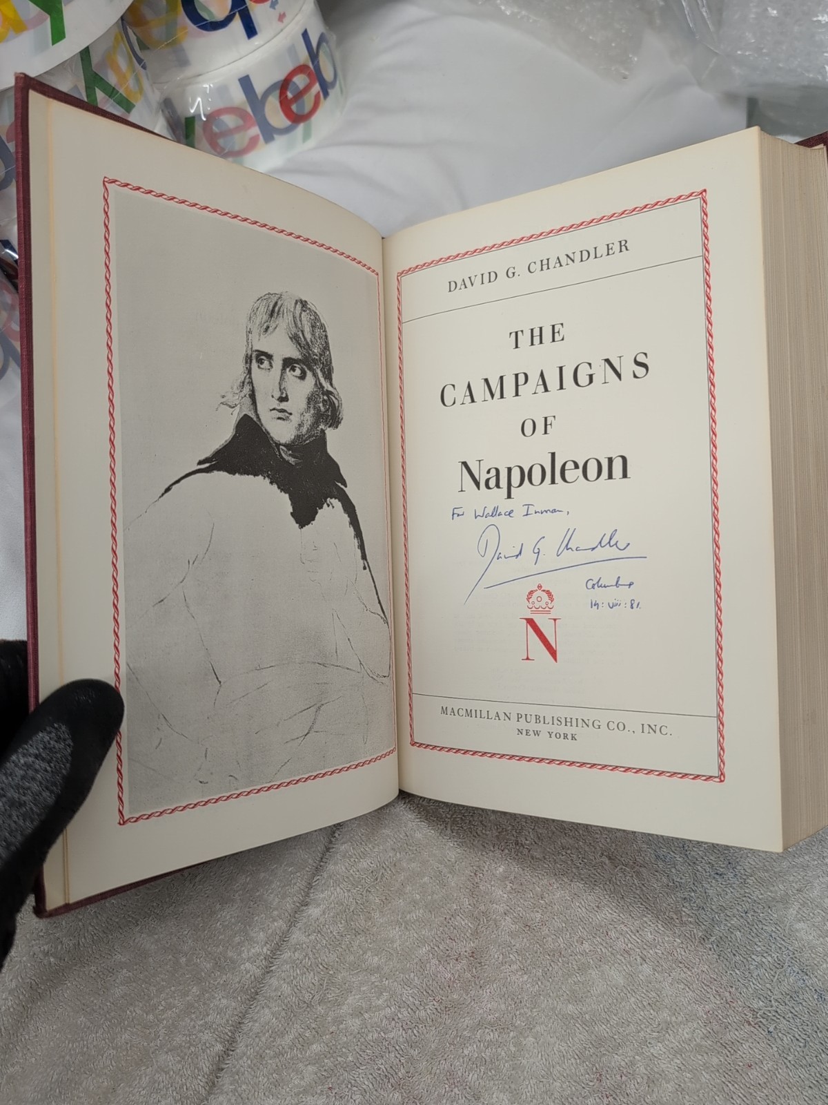 🖊️Signed & Dated THE CAMPAIGNS OF NAPOLEON by David Chandler 1st Ed. + Mylar!!!