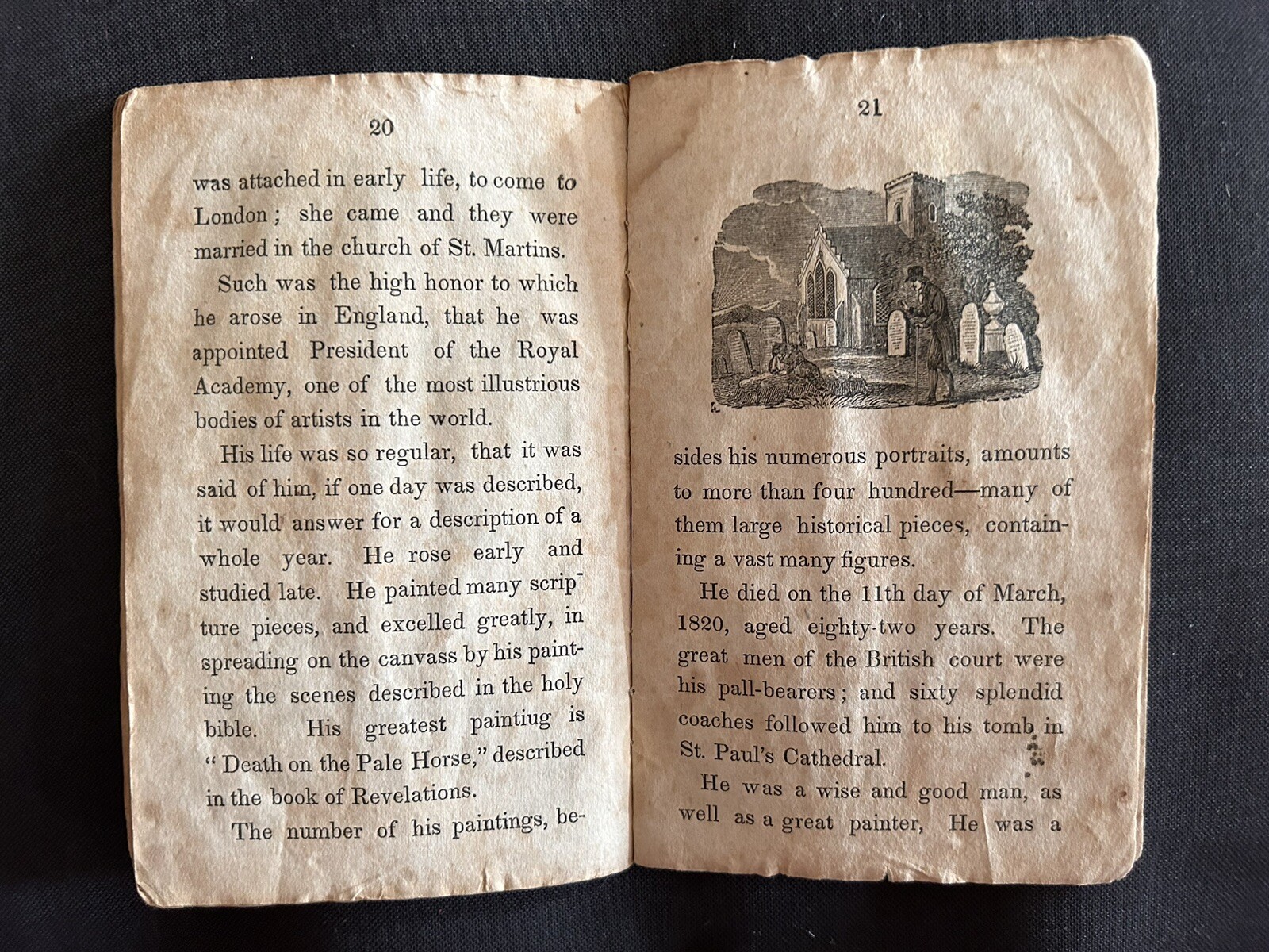 1837 LIFE OF BENJAMIN WEST Great American Painter Written for Children – Booklet