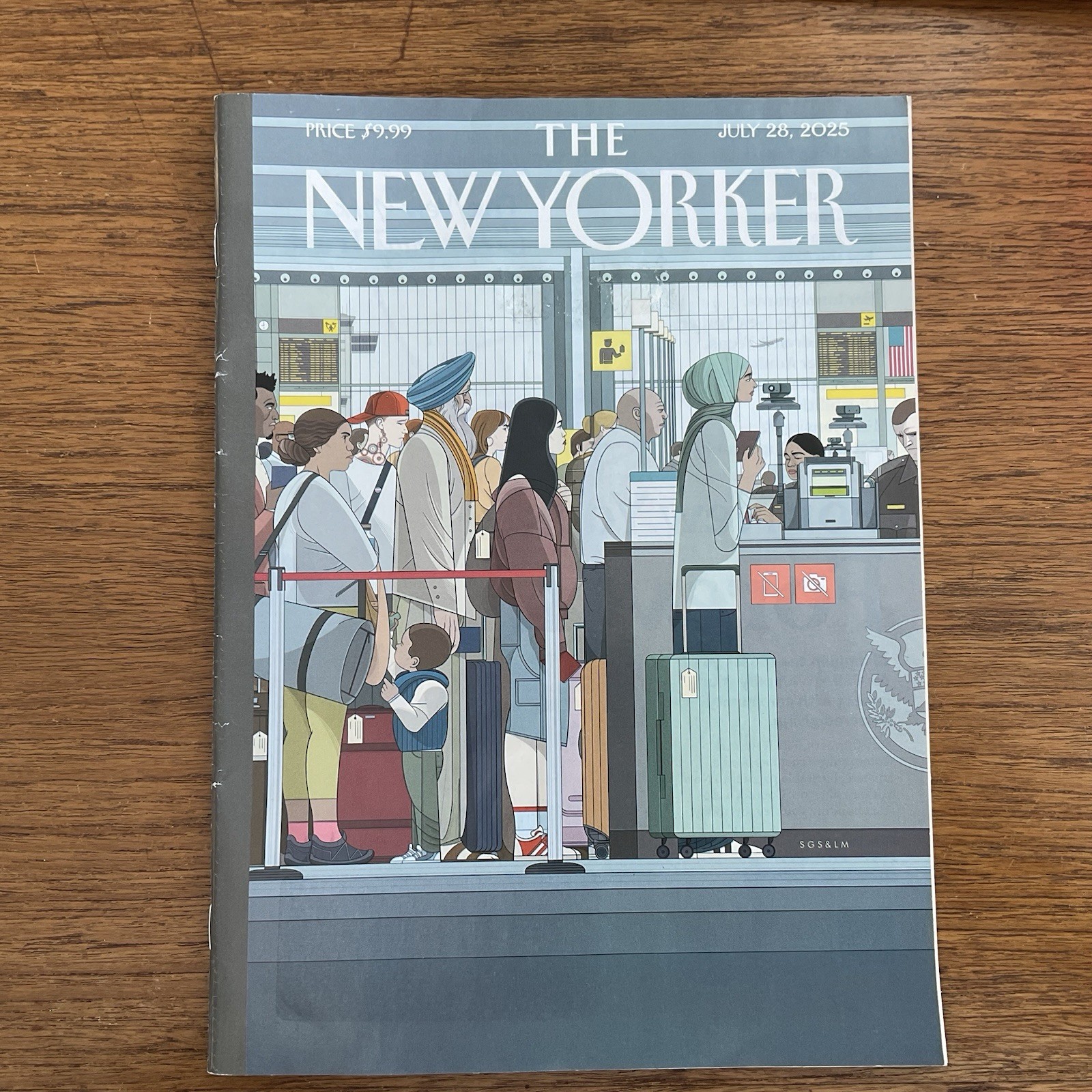 New Yorker 2025 July 28~Journey~airport TSA~Epstein problem~lunch~Howard Lutnick