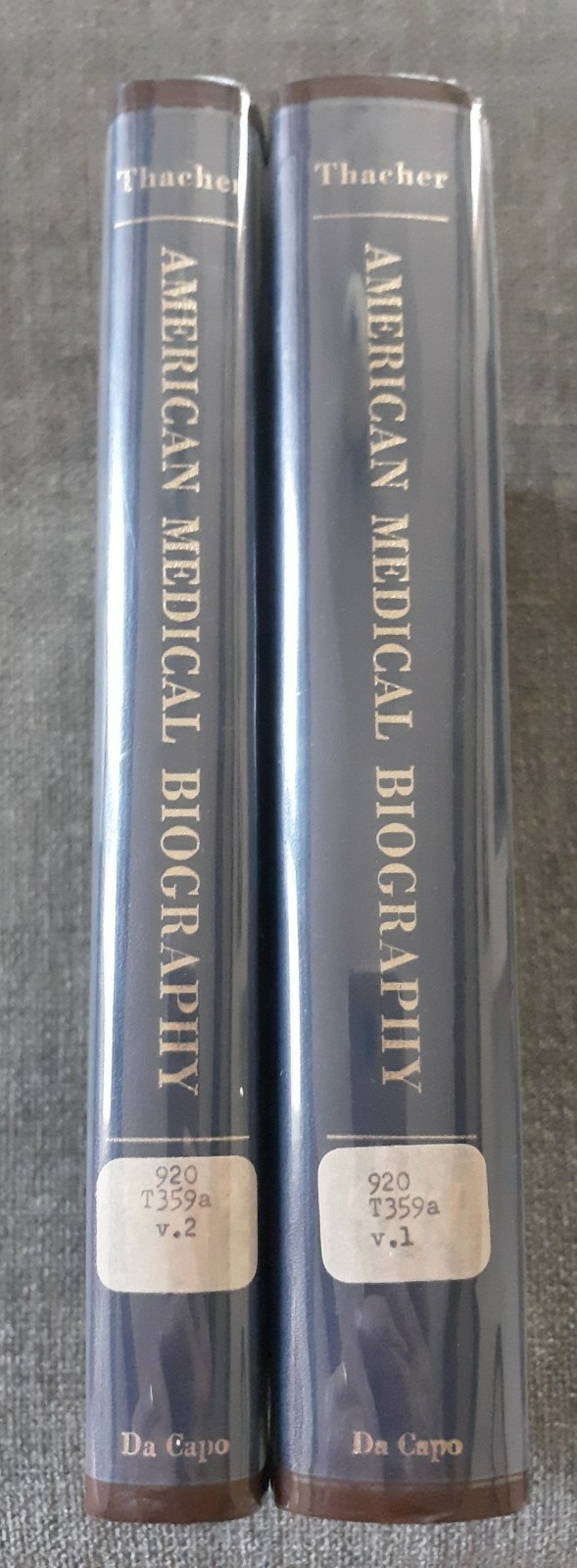 American Medical Biography, James Thacher, 1967 HC 2 Vol. Reprint X-lib.