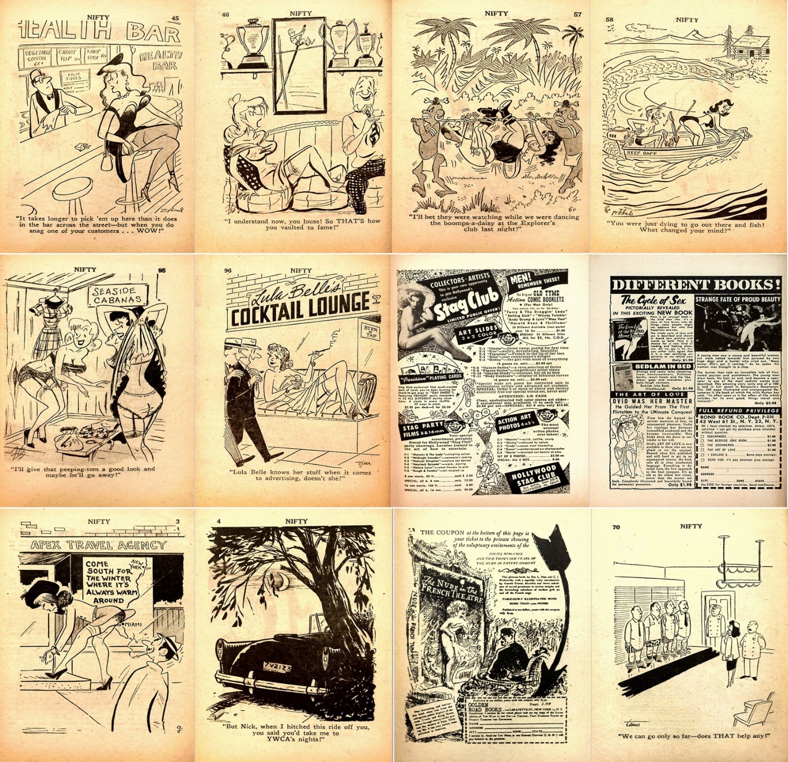 Nifty Gals & Gags – Humor Laughter Naughty Sexy Magazine – 8 Old Issues on DVD