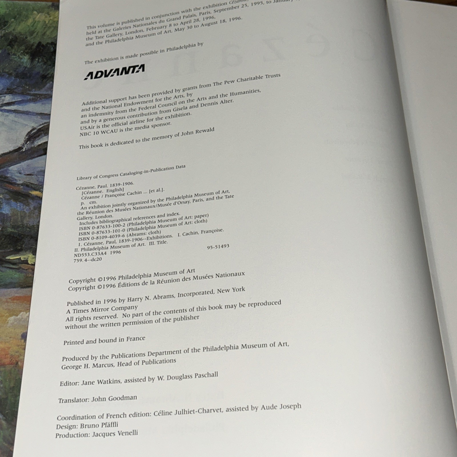 Paul Cézanne, Françoise Cachin / CÉZANNE 1st Edition Book 1996