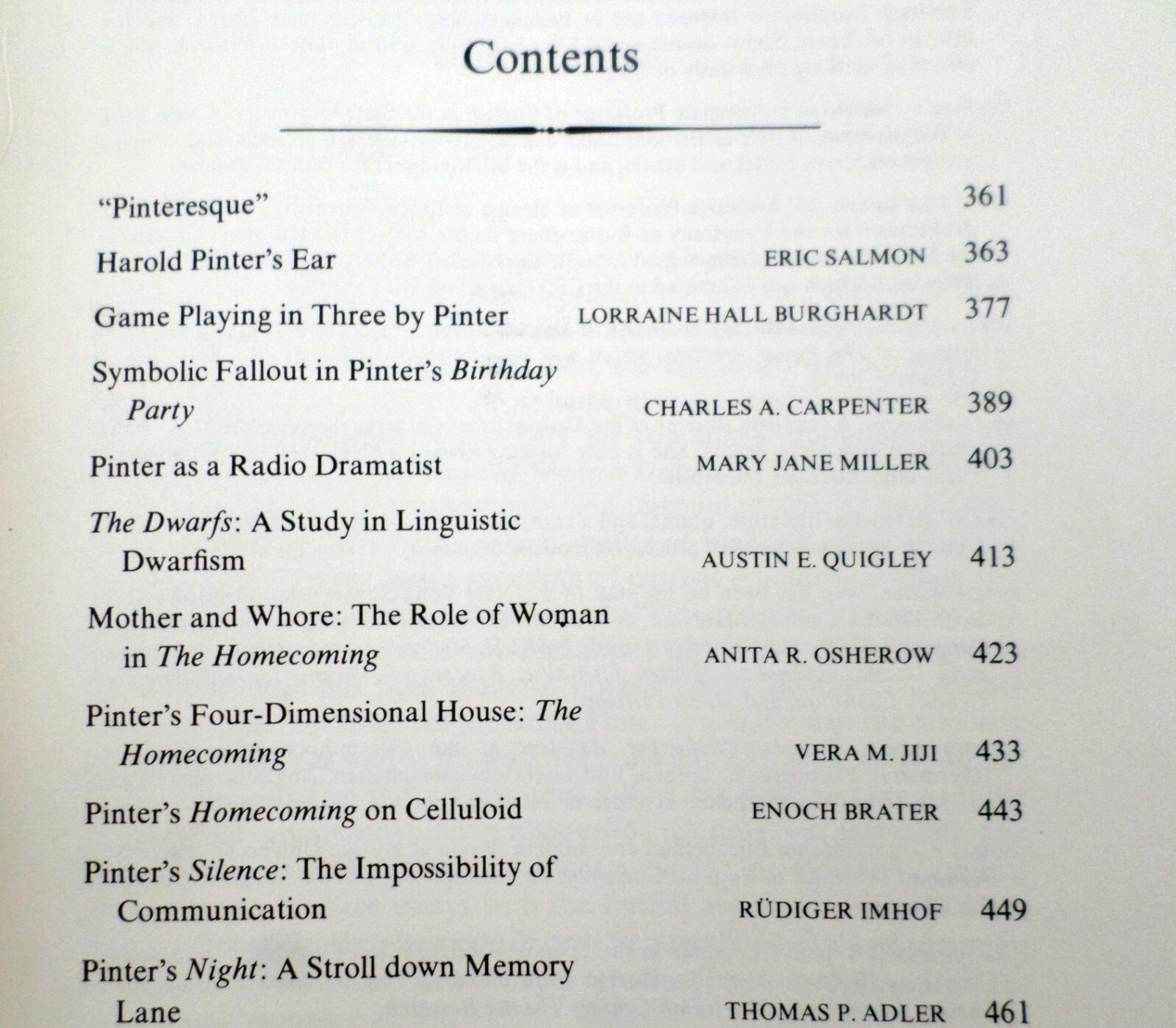 Modern Drama Volume XVII December 1974, Number 4, (Harold Pinter) Softcover