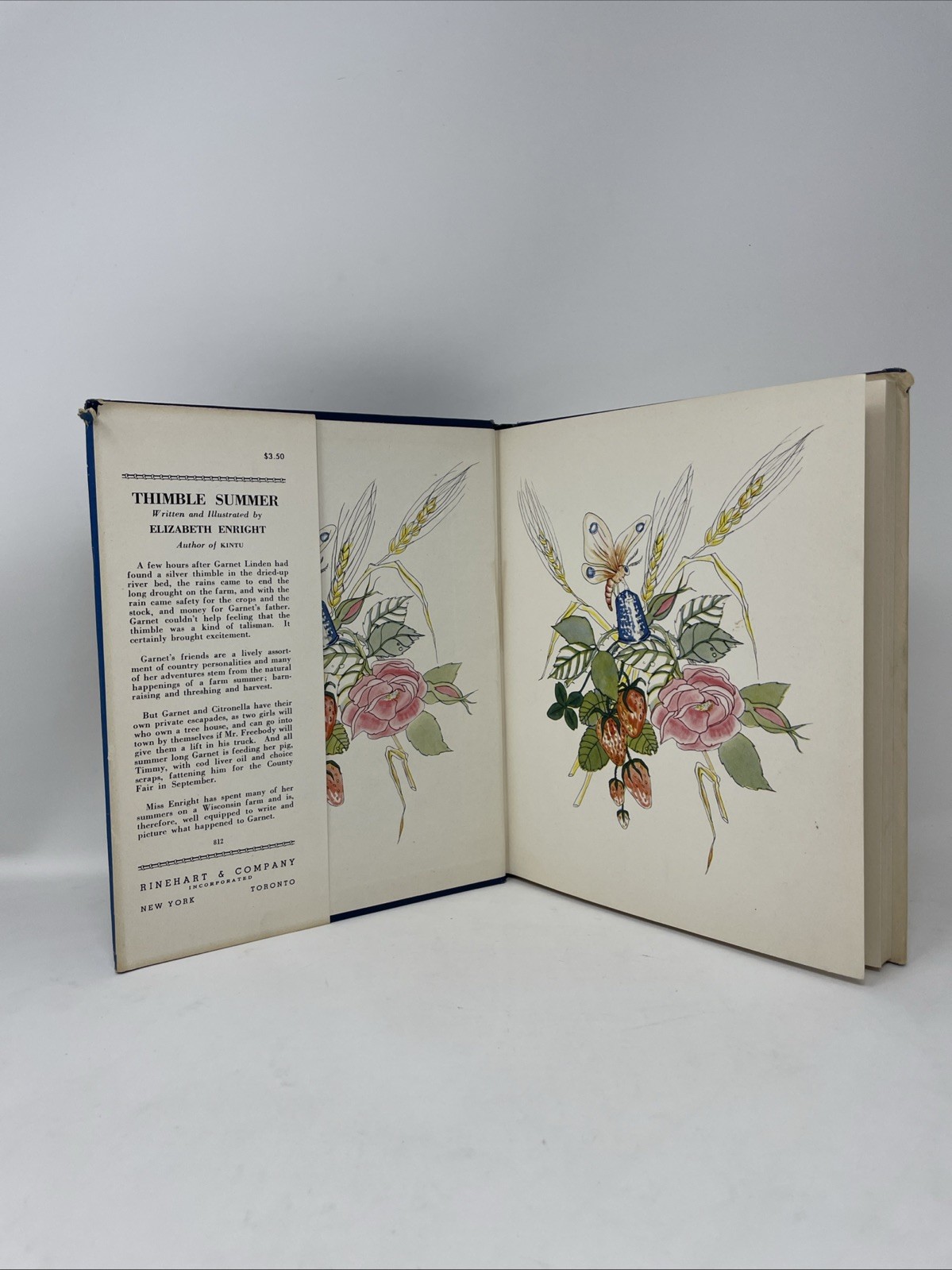 Thimble Summer Book Elizabeth Enright Hardcover DJ 1938 1st Edition Very Good