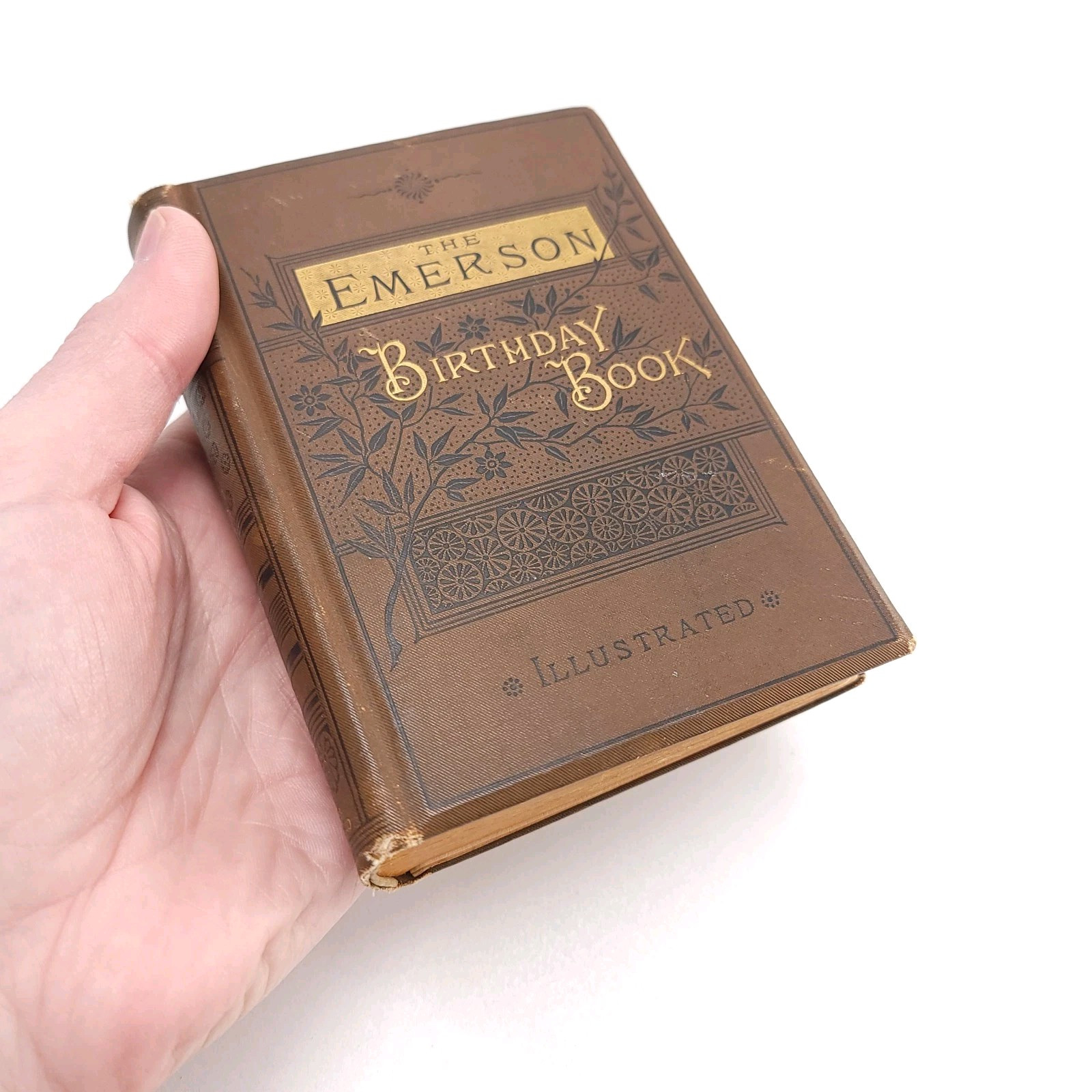 Antique The EMERSON BIRTHDAY BOOK Illustrated Used 1800s HC