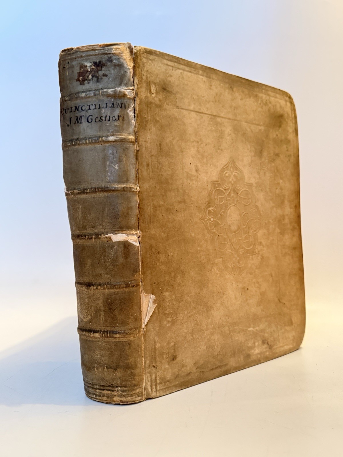 Quintilianus Marcus Fabius 1738 FULL VELLUM; Ancient Classics Oratory 1700s Rare