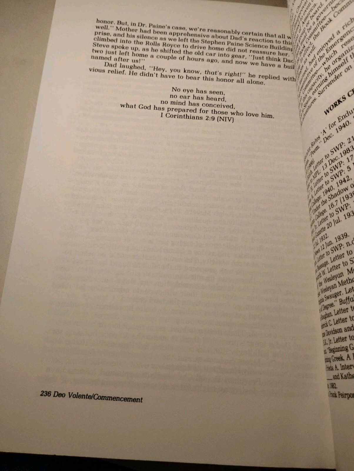 Deo Volente Biography Stephen W Paine Houghton College 1987 Paperback History