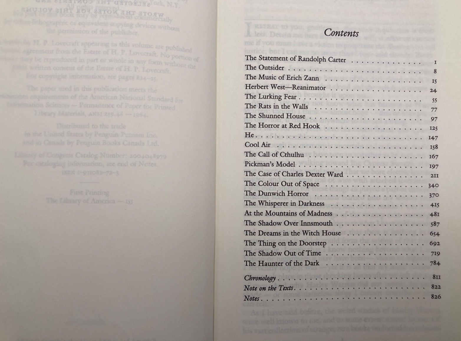 Tales, H.P. Lovecraft, Library Of America 2005, with Notes, Slipcase
