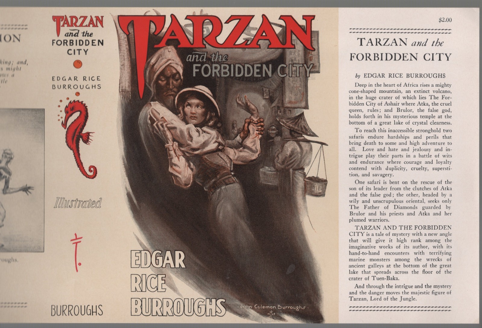 Tarzan and the Forbidden City 1st Edition Dust Jacket ONLY UNUSED F-FV