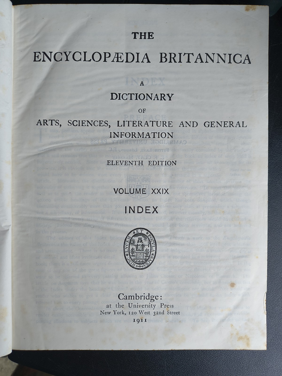 11 Ed Encyclopedia Britannica Complete Set (1-29 Vol + Index) Eleventh Edition